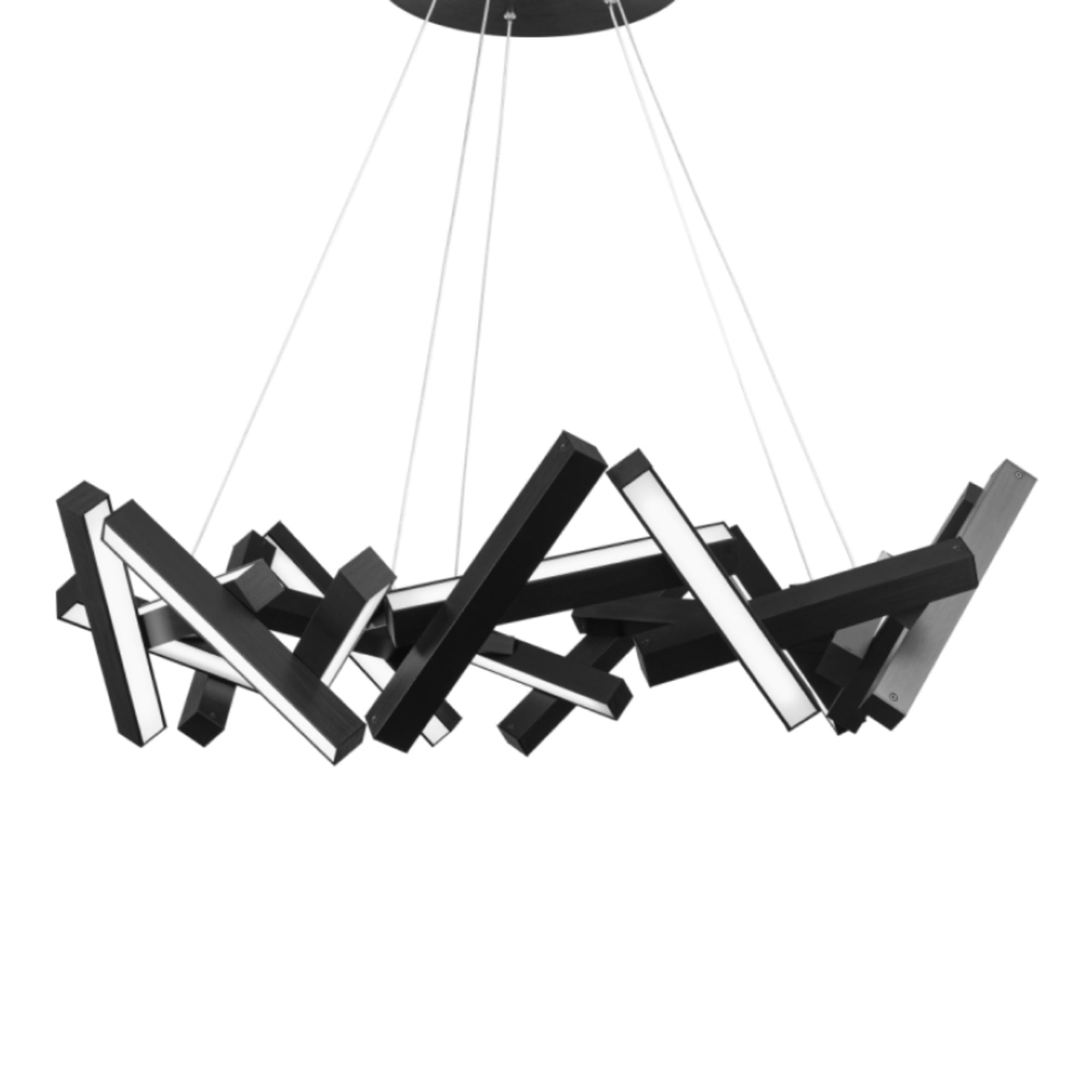 Chaos 34" LED Chandelier, Black Finish