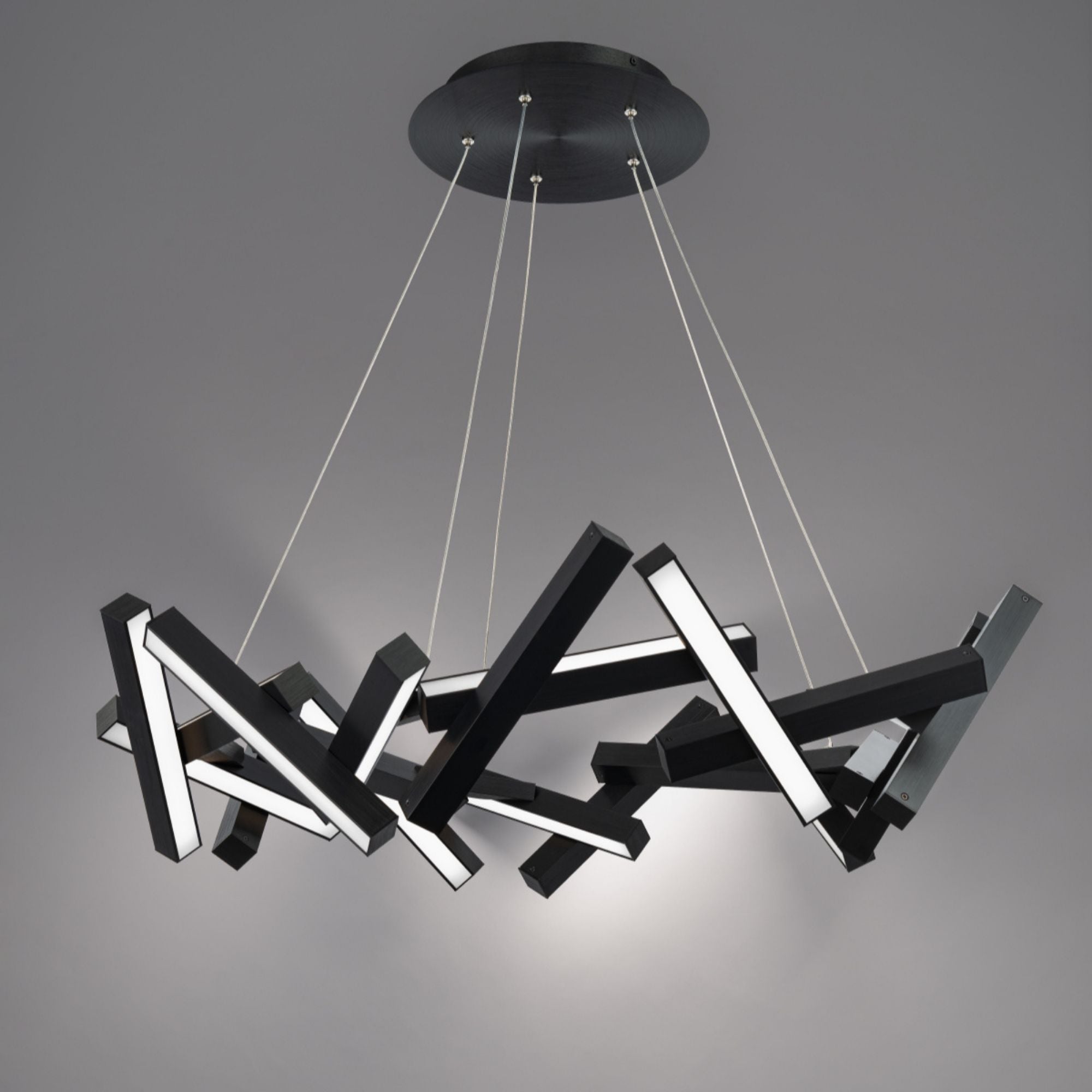 Chaos 34" LED Chandelier, Black Finish