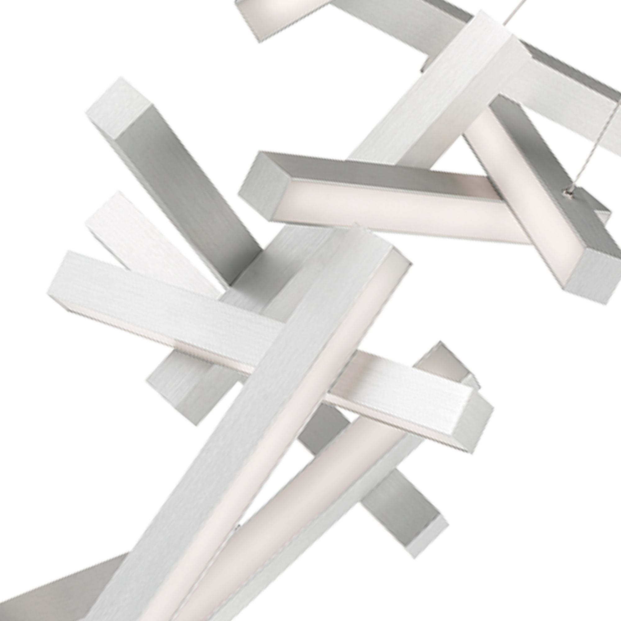 Chaos 49" LED Chandelier, Brushed Aluminum Finish