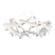 Chaos 61" LED Chandelier, Brushed Aluminum Finish