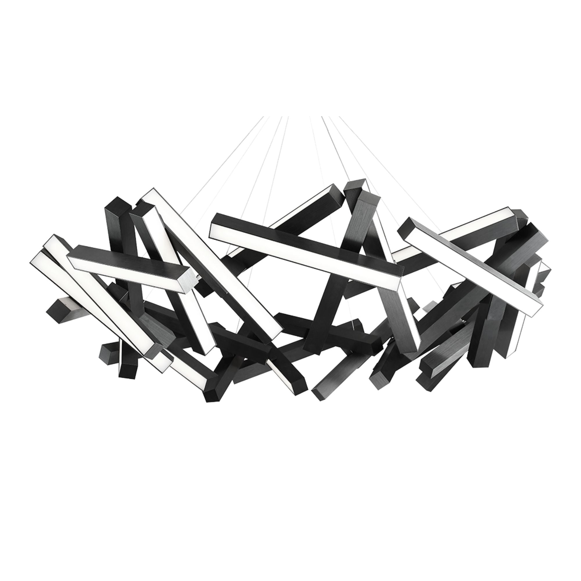 Chaos 61" LED Chandelier, Black Finish