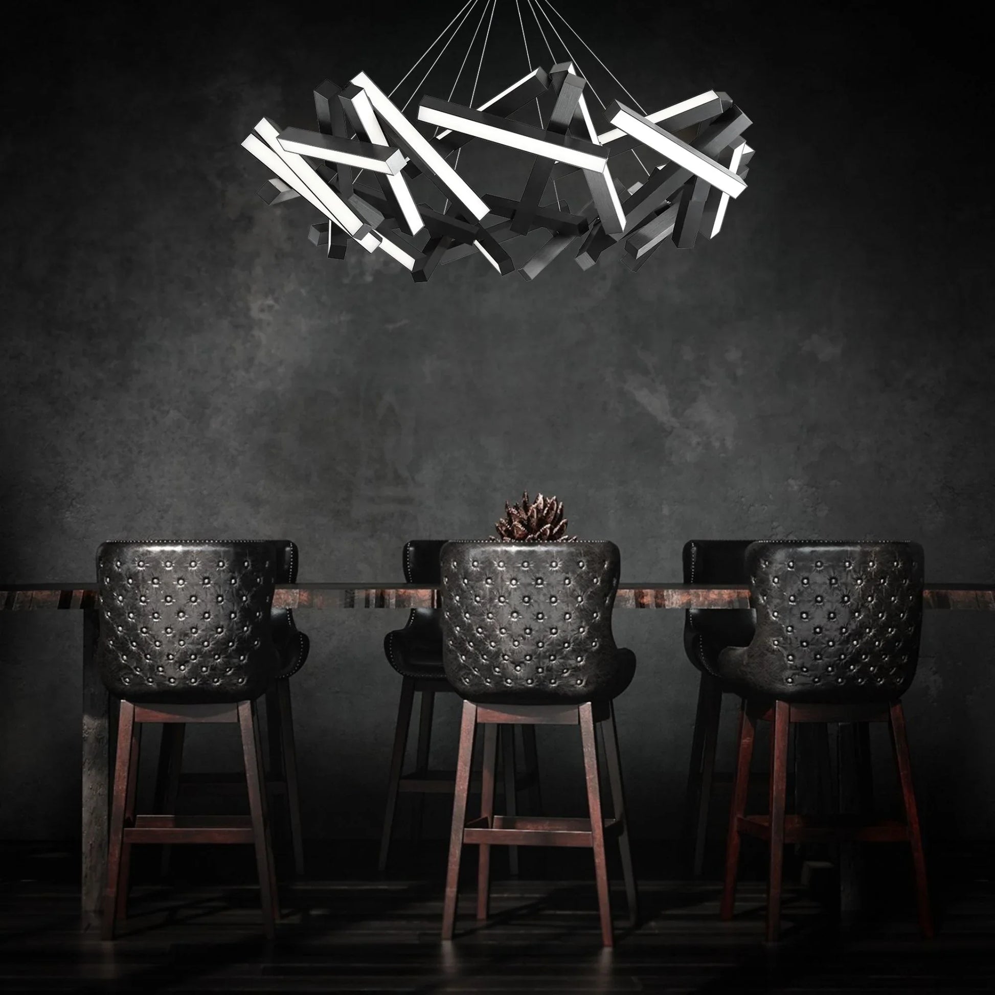 Modern Forms - Chaos 61" LED Chandelier, Black Finish | Bees Lighting