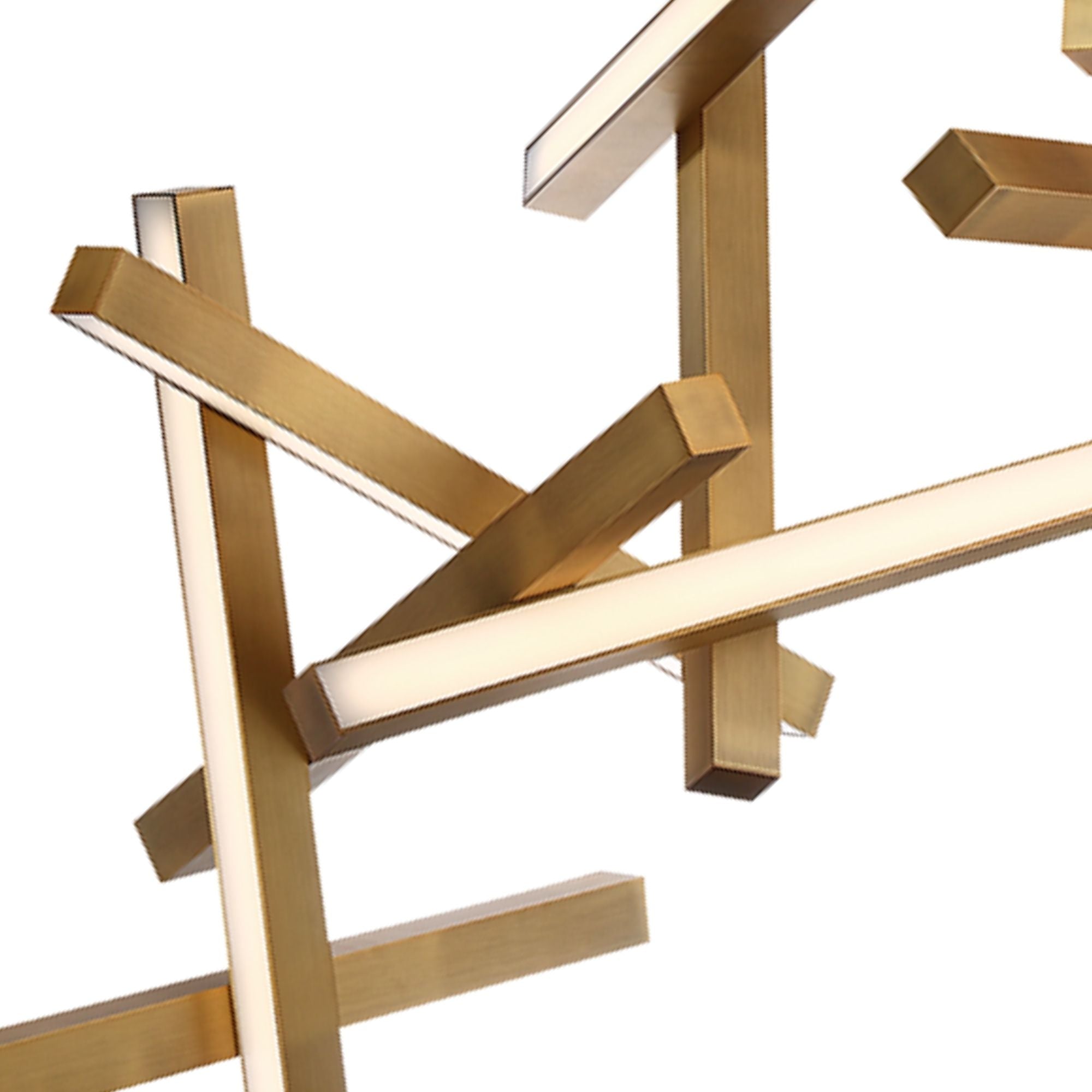 Chaos 75" LED Chandelier, Aged Brass Finish
