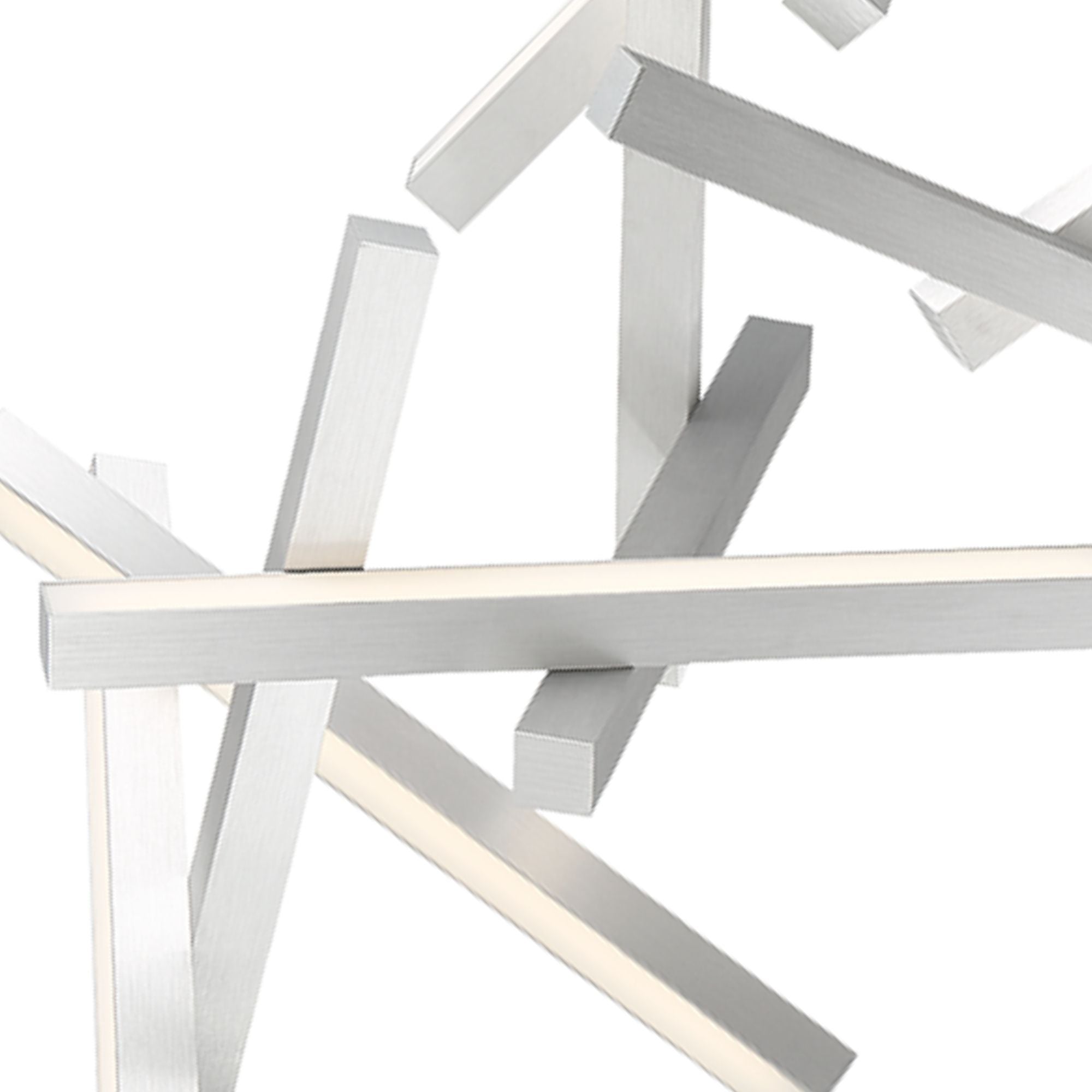 Chaos 75" LED Chandelier, Brushed Aluminum Finish