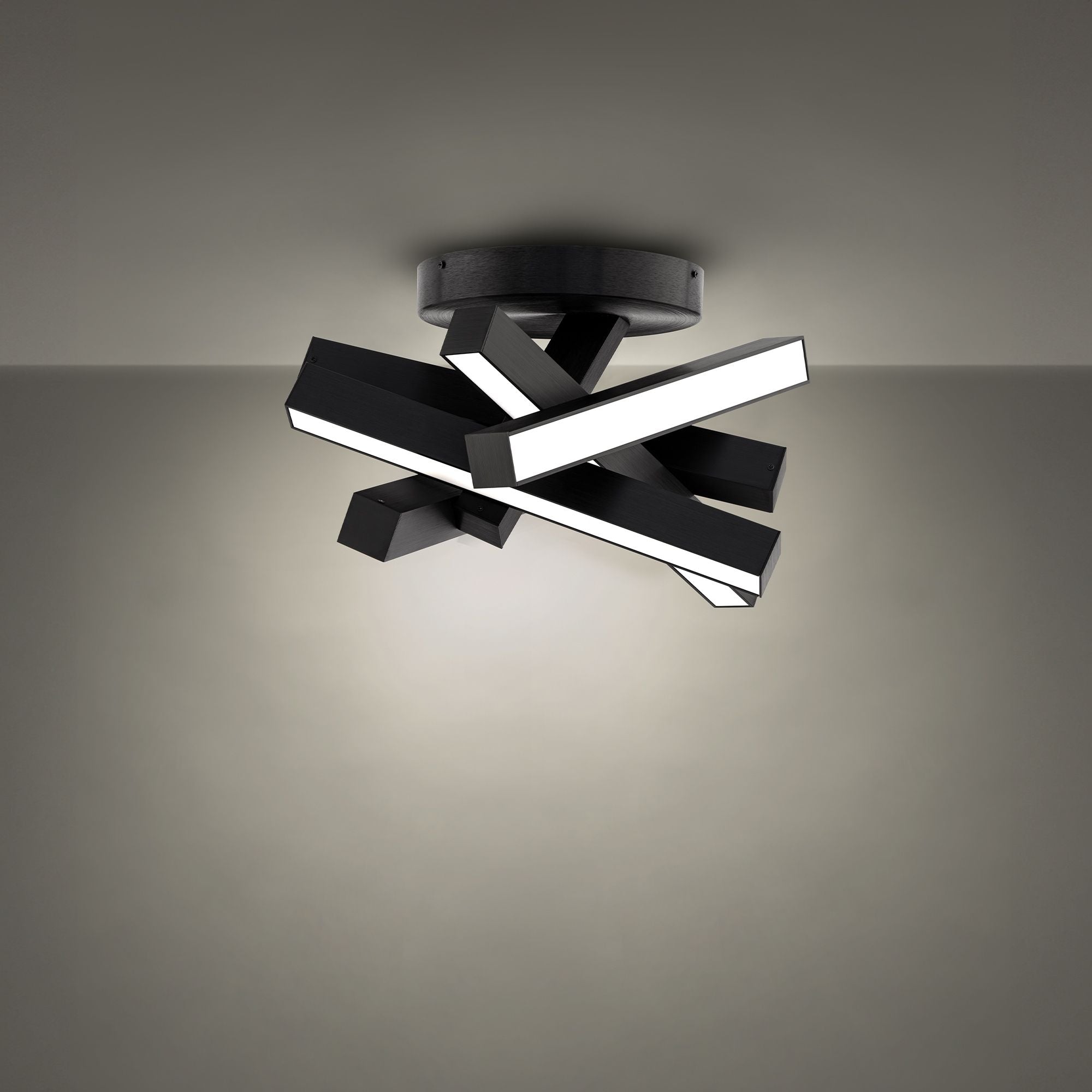 Chaos 17" LED Flush Mount, Black Finish