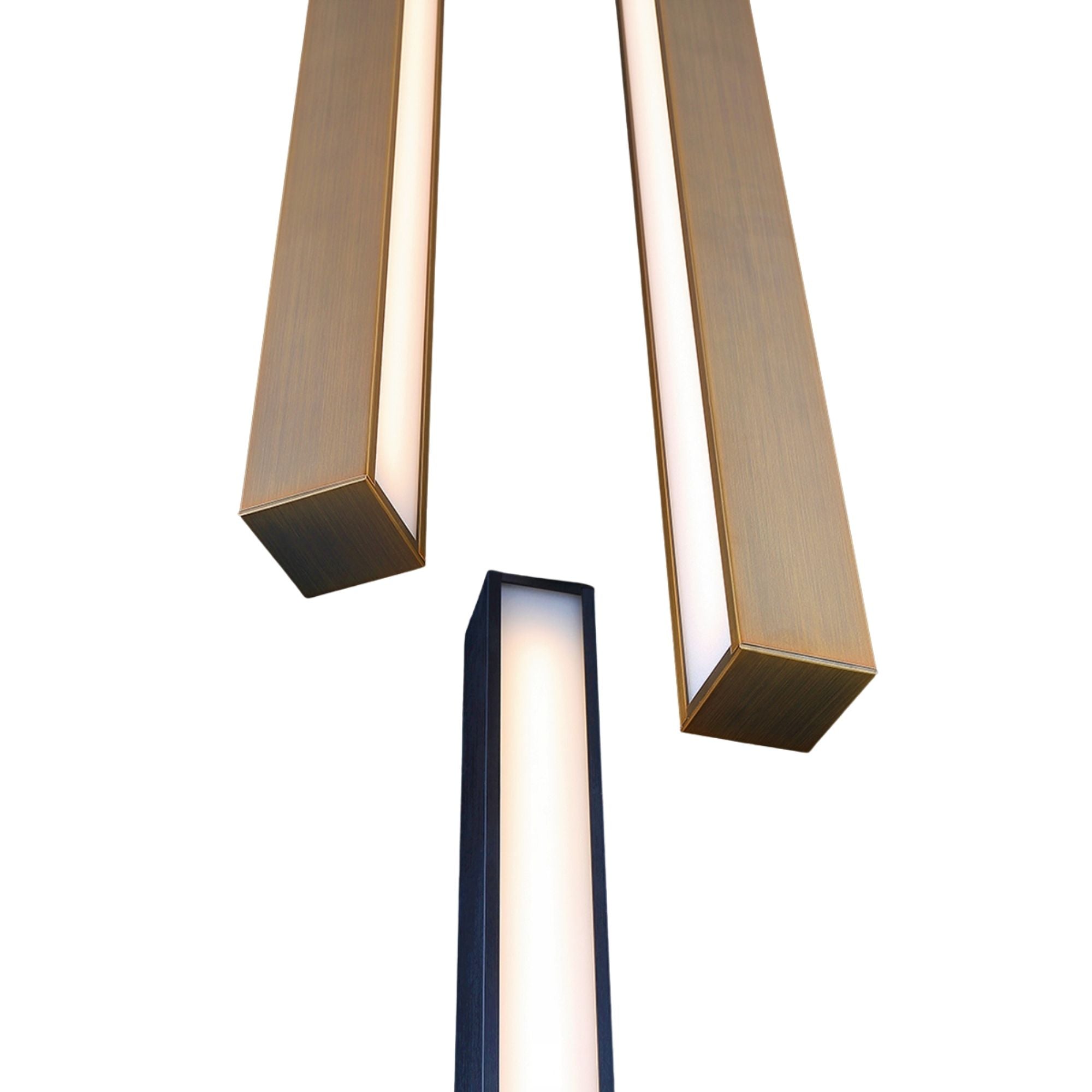 Chaos 12" 3-Light LED Pendant, Black/Aged Brass Finish