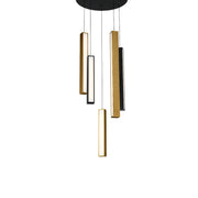 Chaos 17" 5-Light LED Pendant, Black/Aged Brass Finish