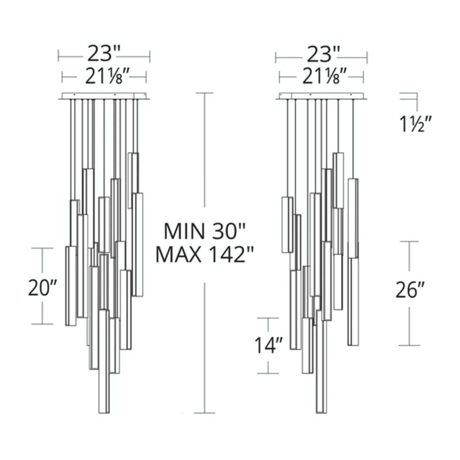 Modern Forms - Chaos 23" 15-Light LED Pendant, Black/Aged Brass Finish | Bees Lighting