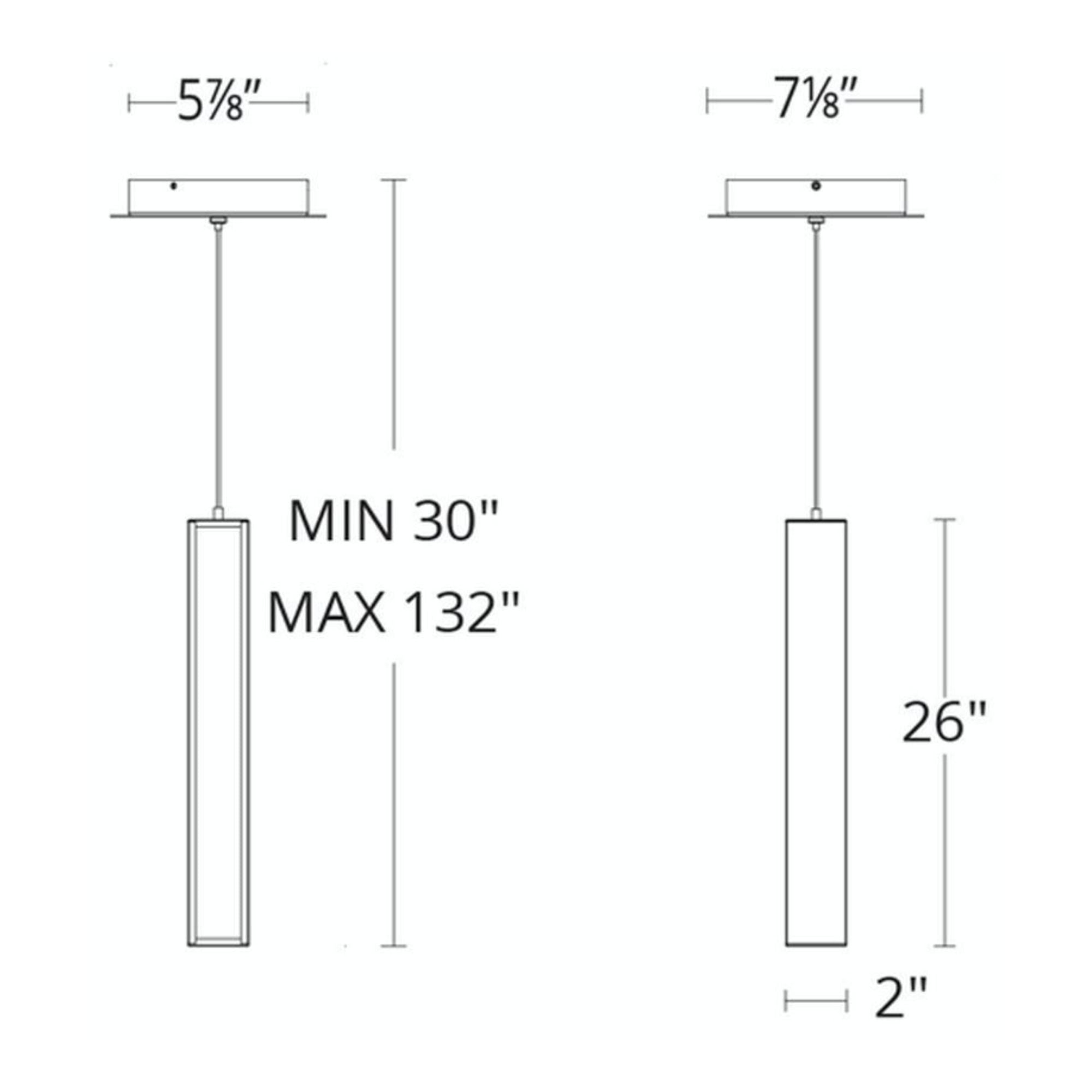 Chaos 26" LED Mini Pendant, Black Finish