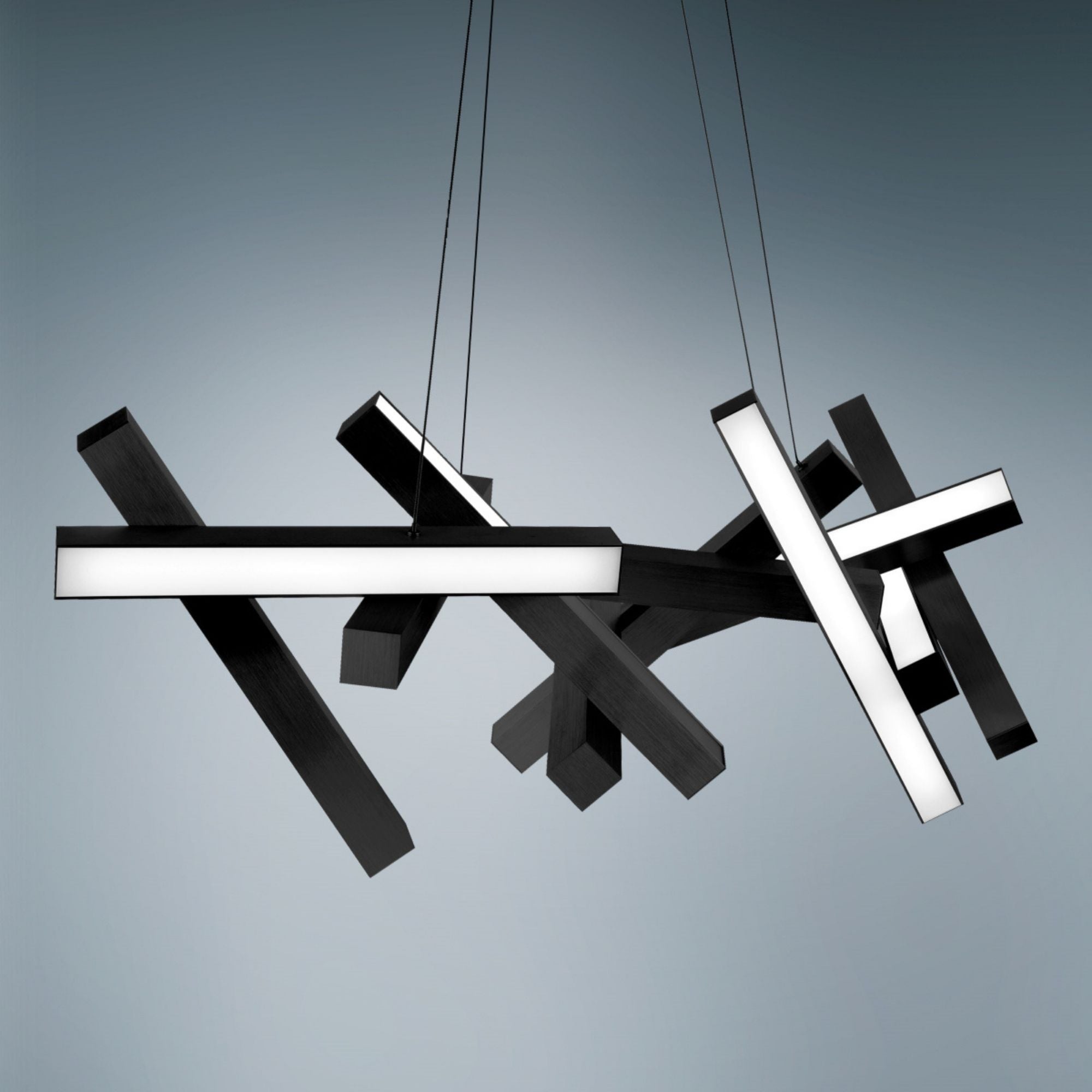 Chaos 48" LED Linear Pendant, Black Finish