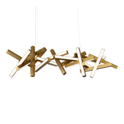 Chaos 72" LED Linear Pendant, Aged Brass Finish