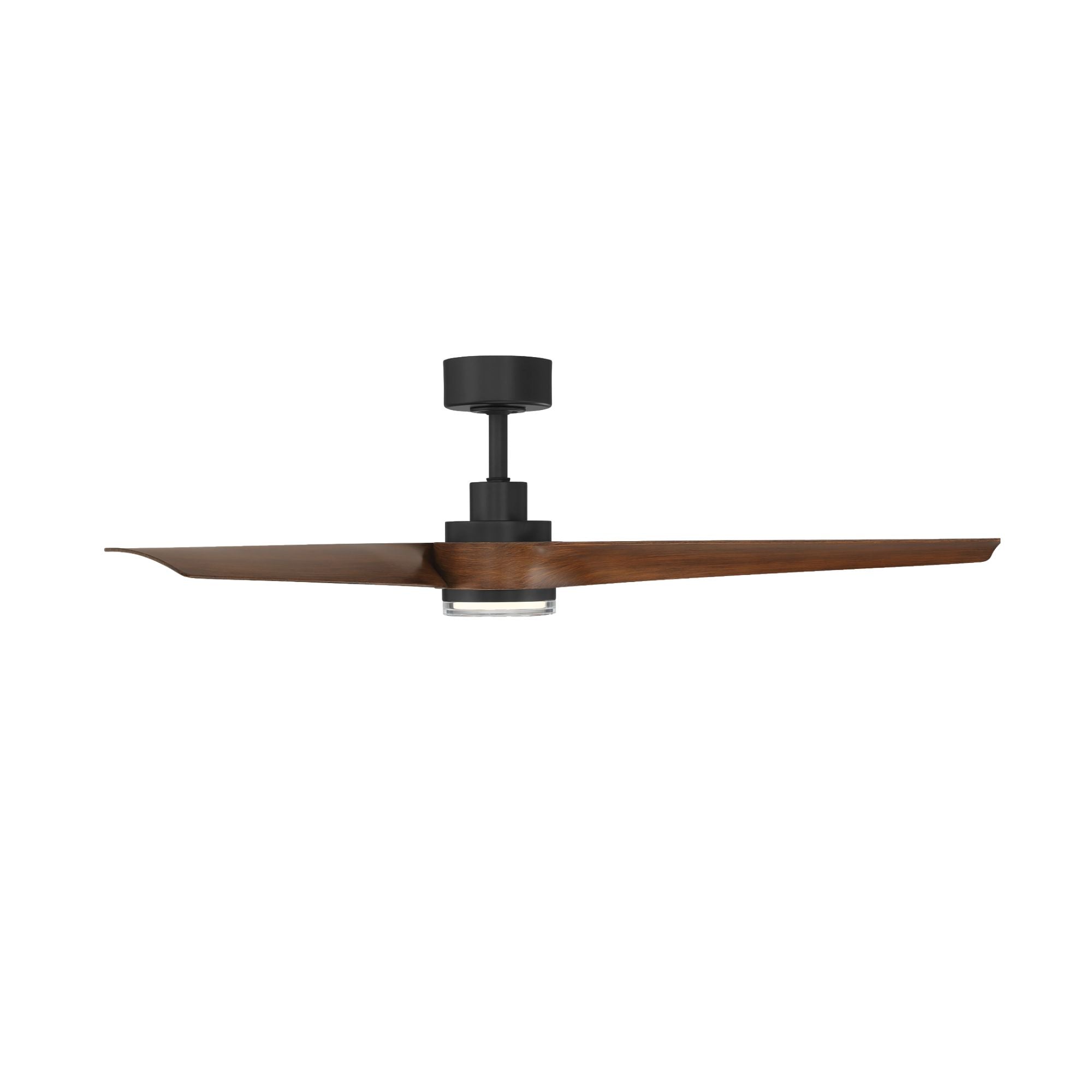 Modern Forms Chill 54" Outdoor Ceiling Fan with LED Light DC Motor, Matte Black/Distressed Koa