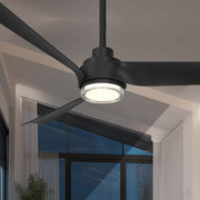 Modern Forms Chill 54" Outdoor Ceiling Fan with LED Light DC Motor, Matte Black