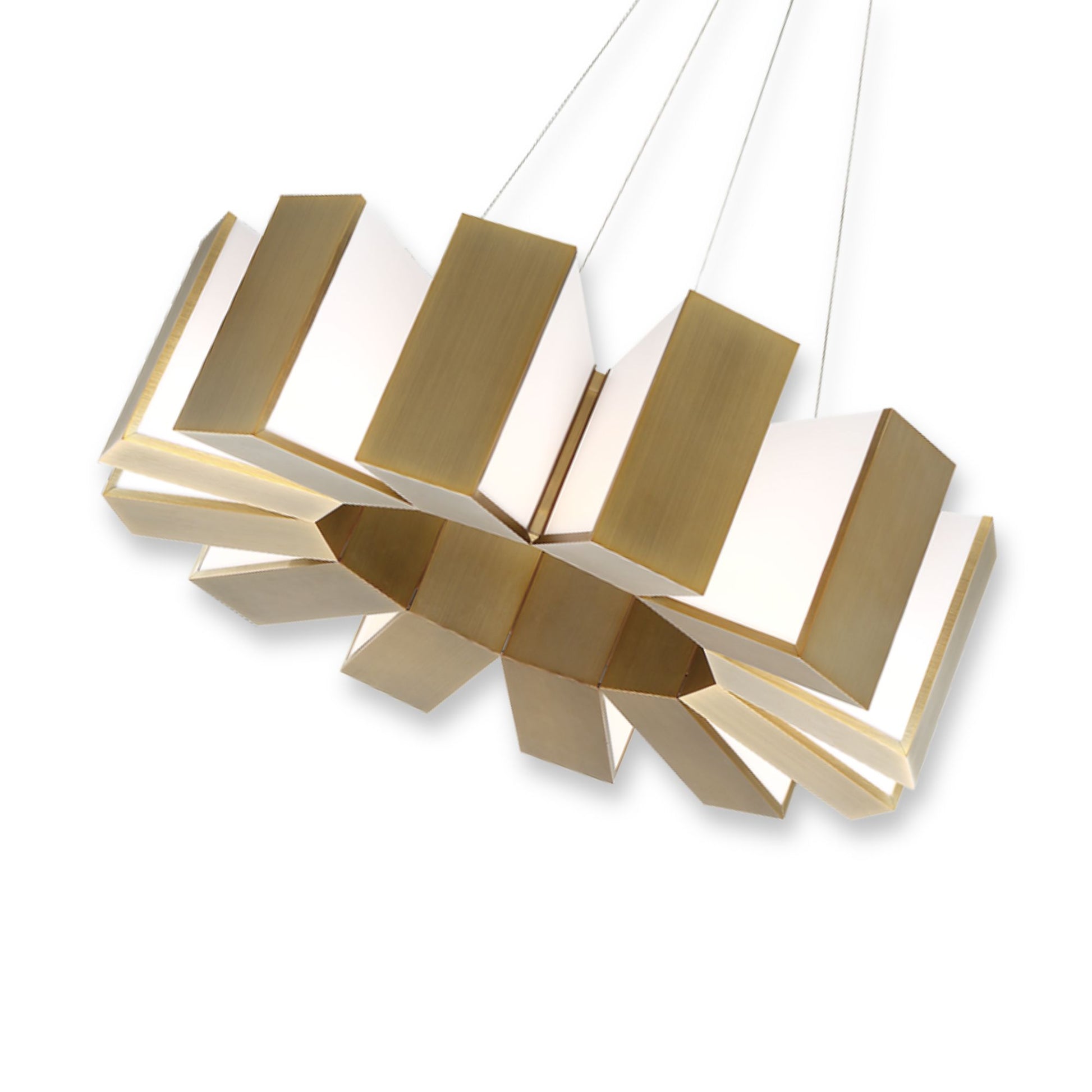 Chronos 34" LED Chandelier, Aged Brass Finish - Bees Lighting