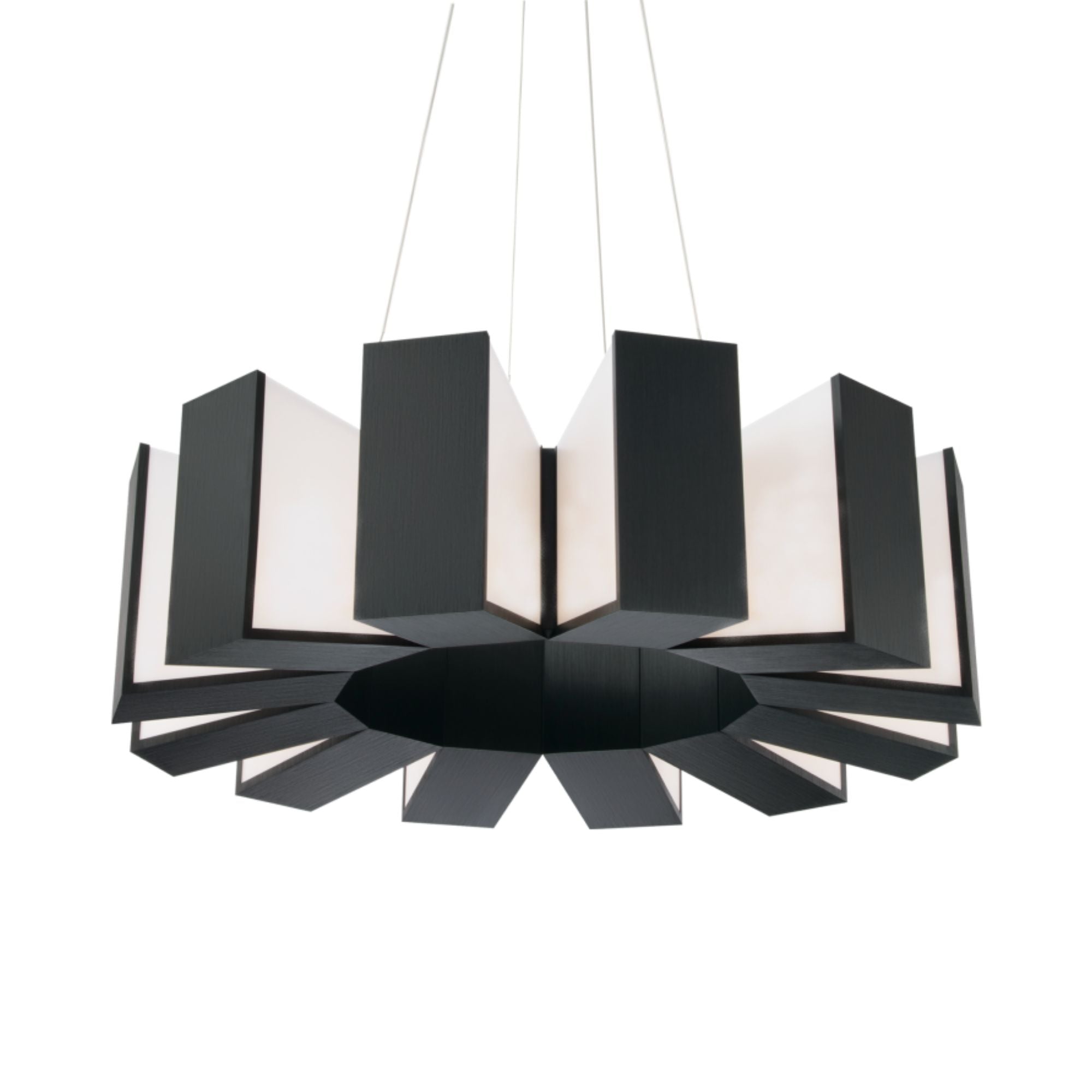 Chronos 34" LED Chandelier, Black Finish - Bees Lighting