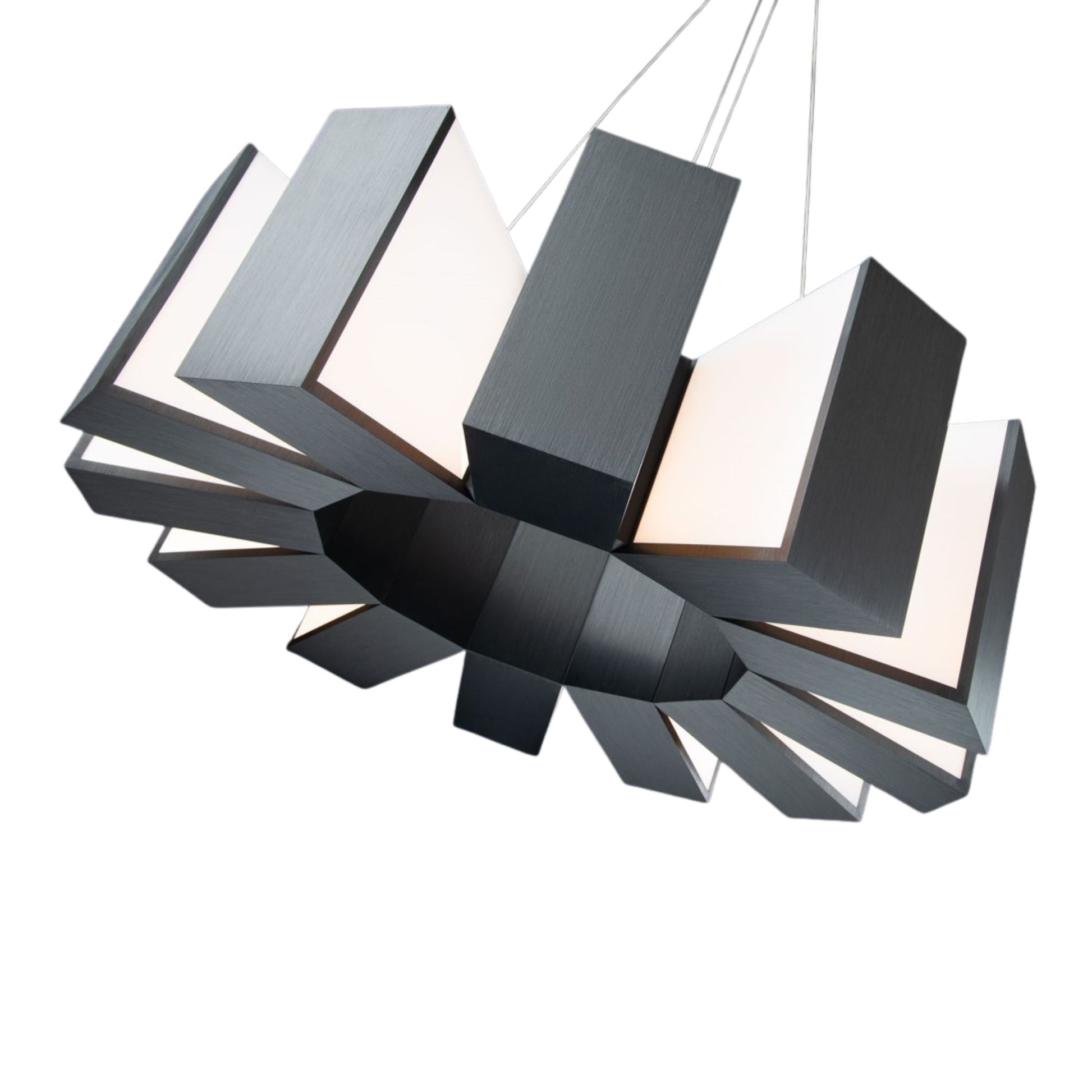 Chronos 34" LED Chandelier, Black Finish - Bees Lighting