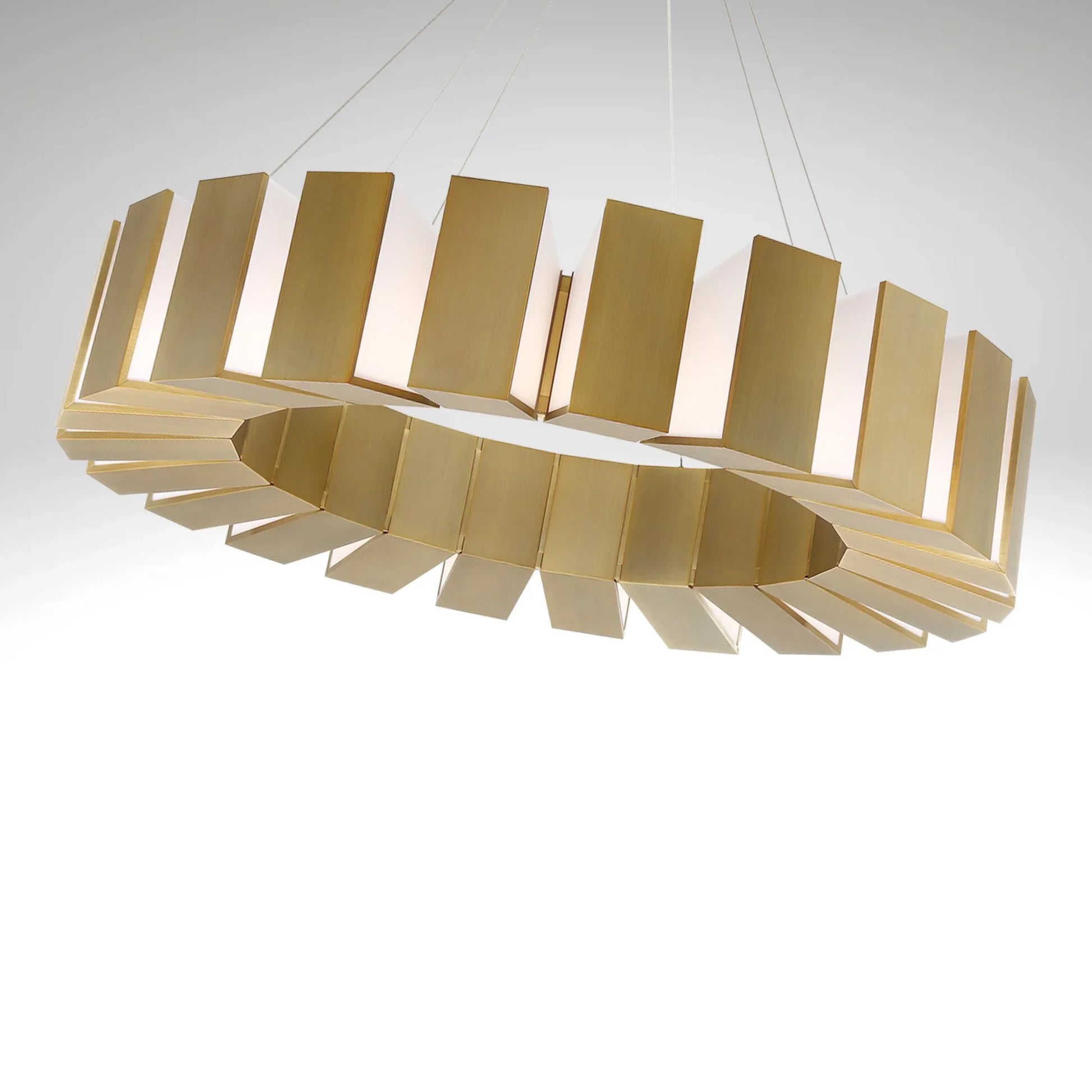 Chronos 50" LED Chandelier, Aged Brass Finish - Bees Lighting