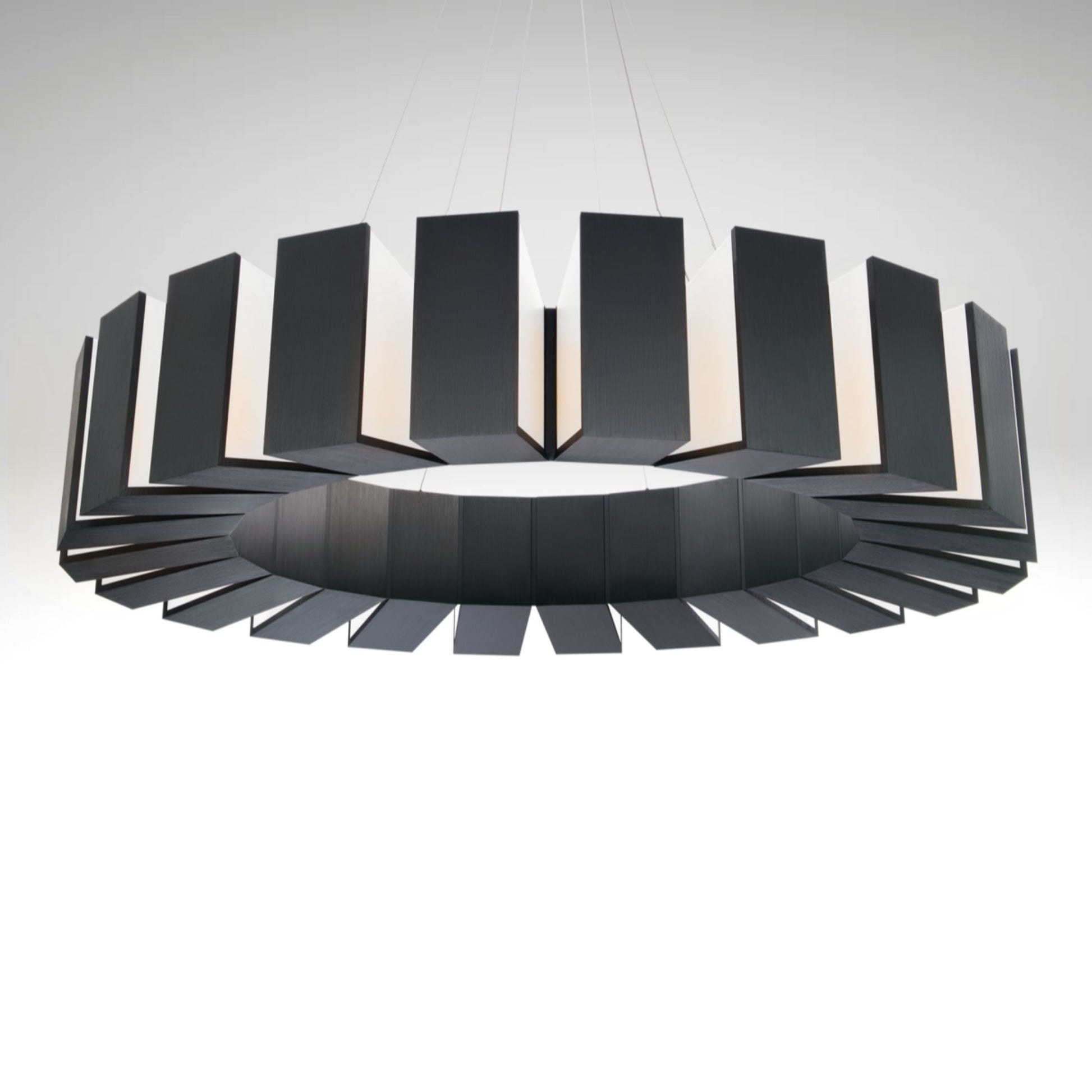 Chronos 50" LED Chandelier, Black Finish - Bees Lighting