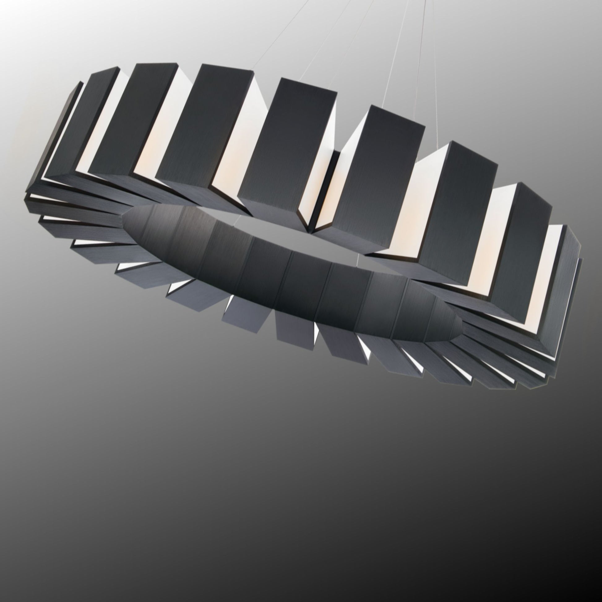 Chronos 50" LED Chandelier, Black Finish - Bees Lighting