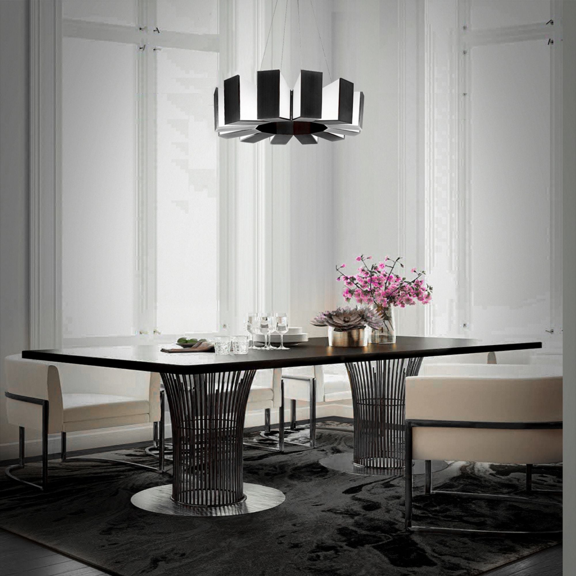 Chronos 34 in. LED Pendant Light Black Finish