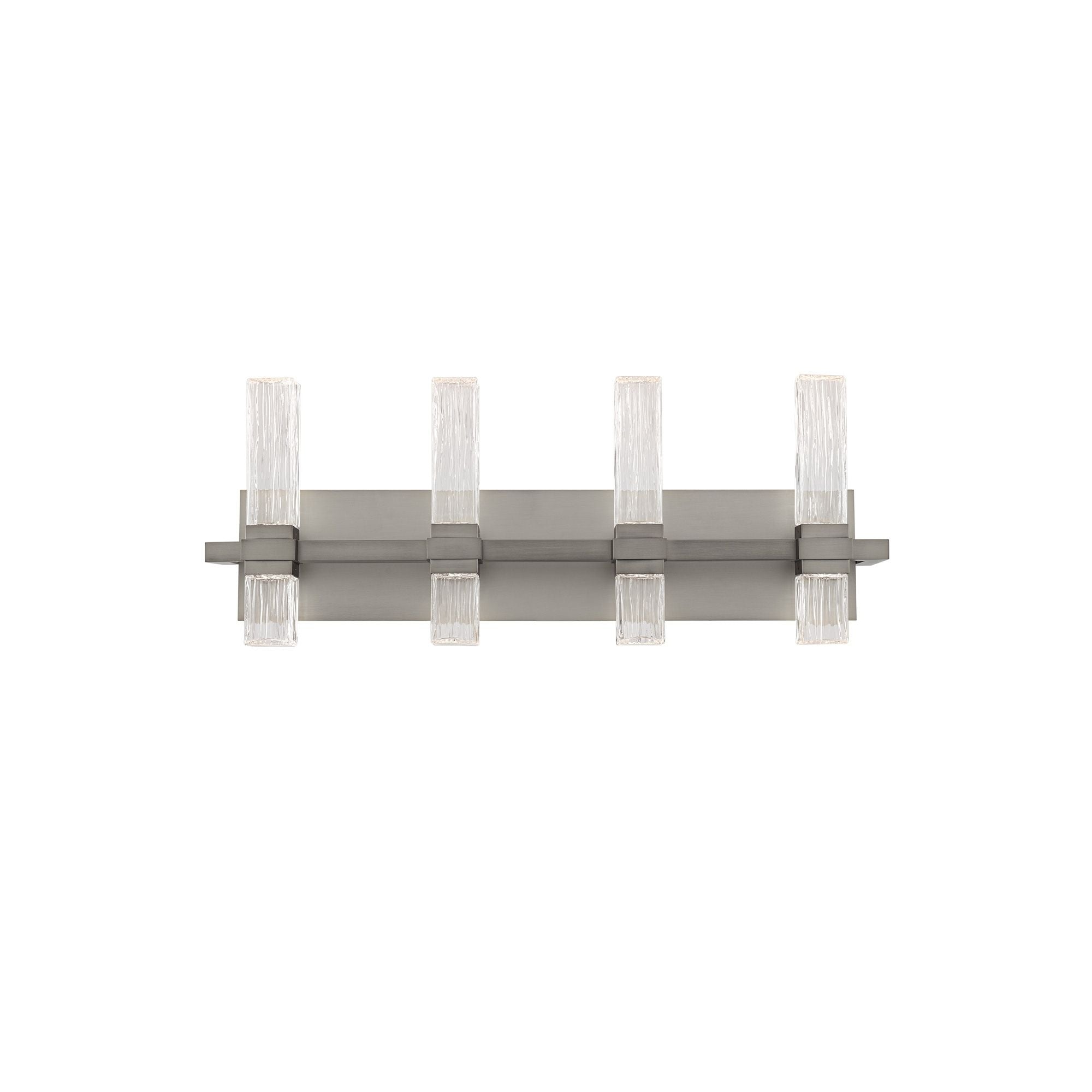 Modern Forms Cinaplex 24.5 in. 8-Light Bathroom Vanity Light, Brushed Nickel with Clear Artisanal Mouth Blown Glass