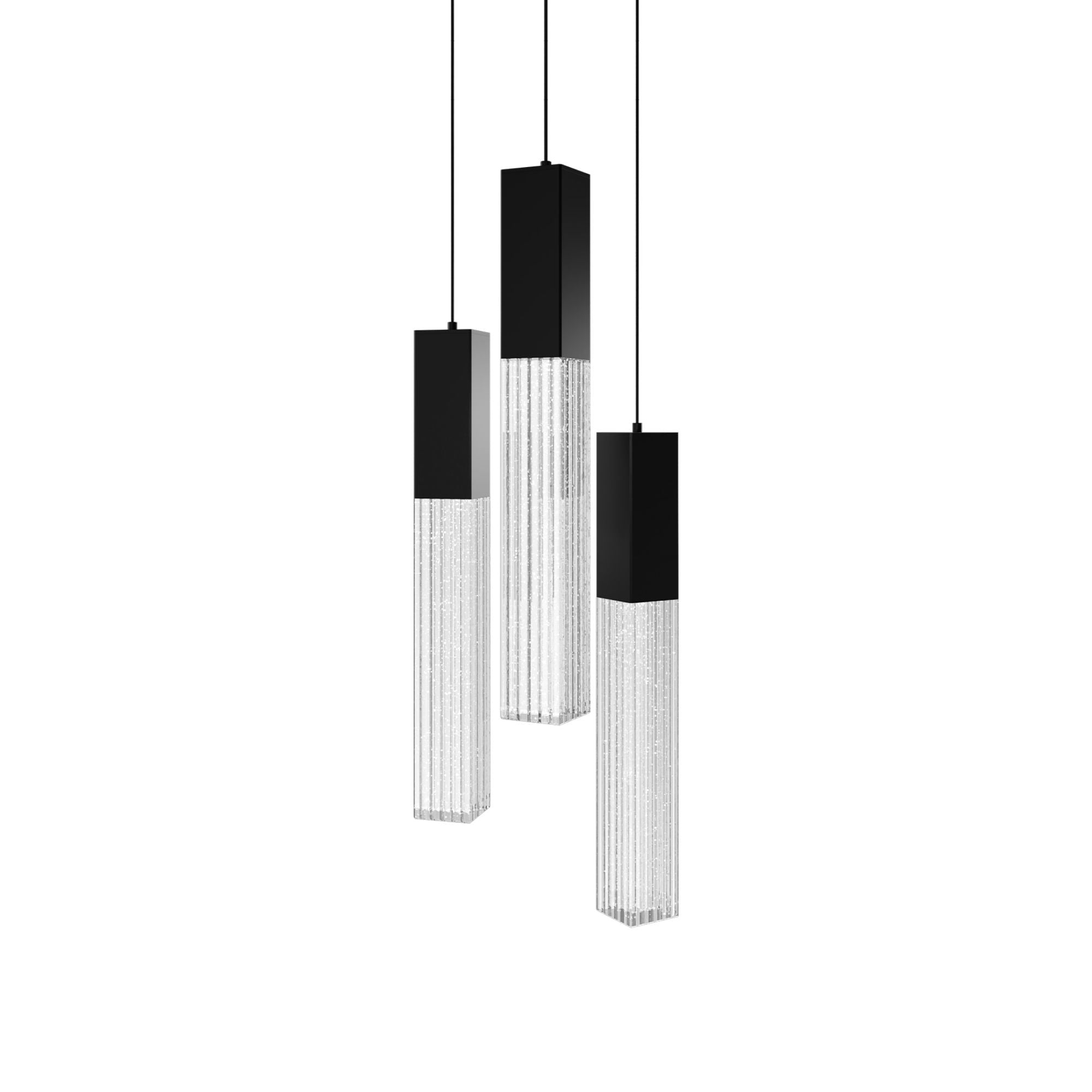 Cinema 12" 3 Lights LED Pendant Light, Selectable CCT, Black Finish