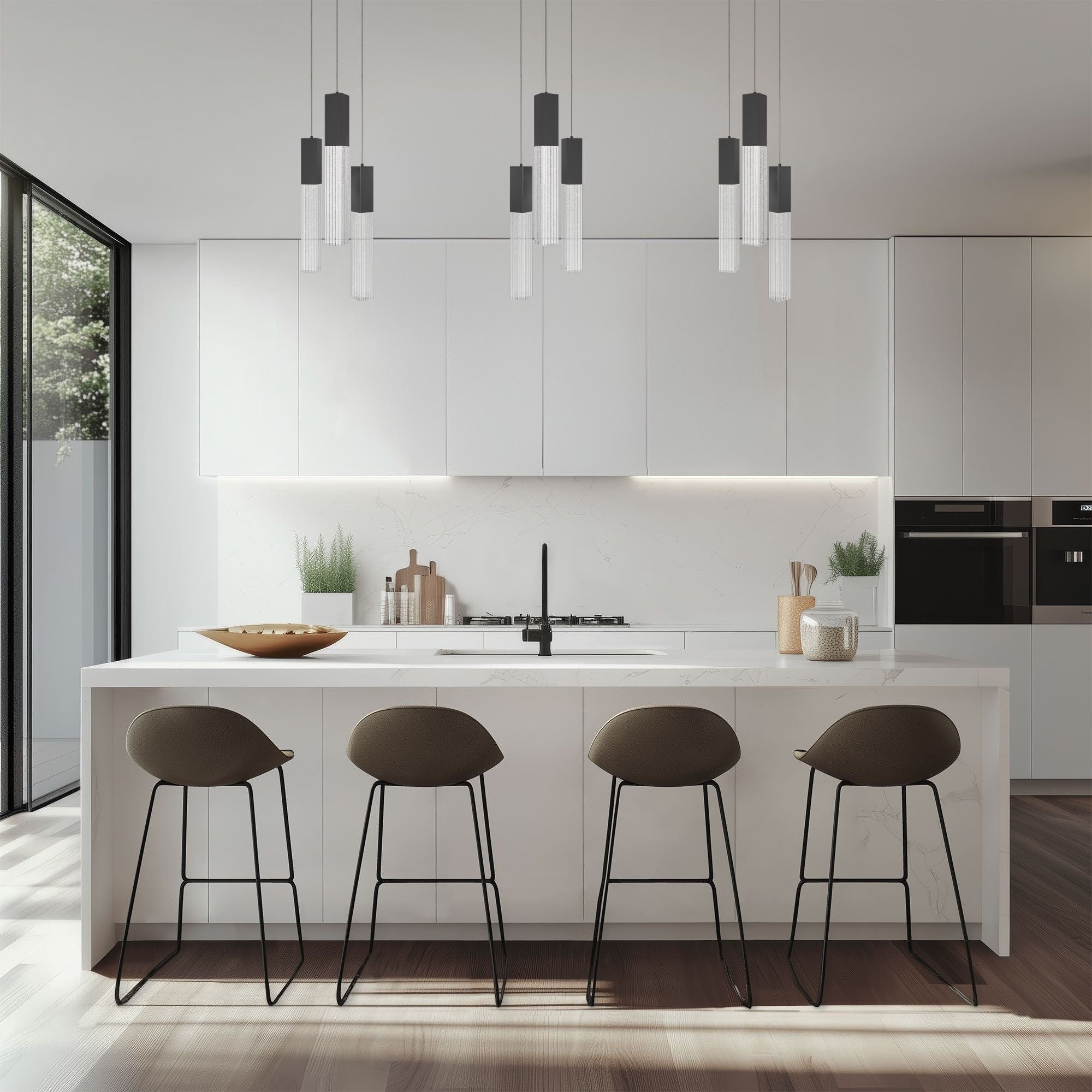 Cinema 12" 3 Lights LED Pendant Light, Selectable CCT, Black Finish