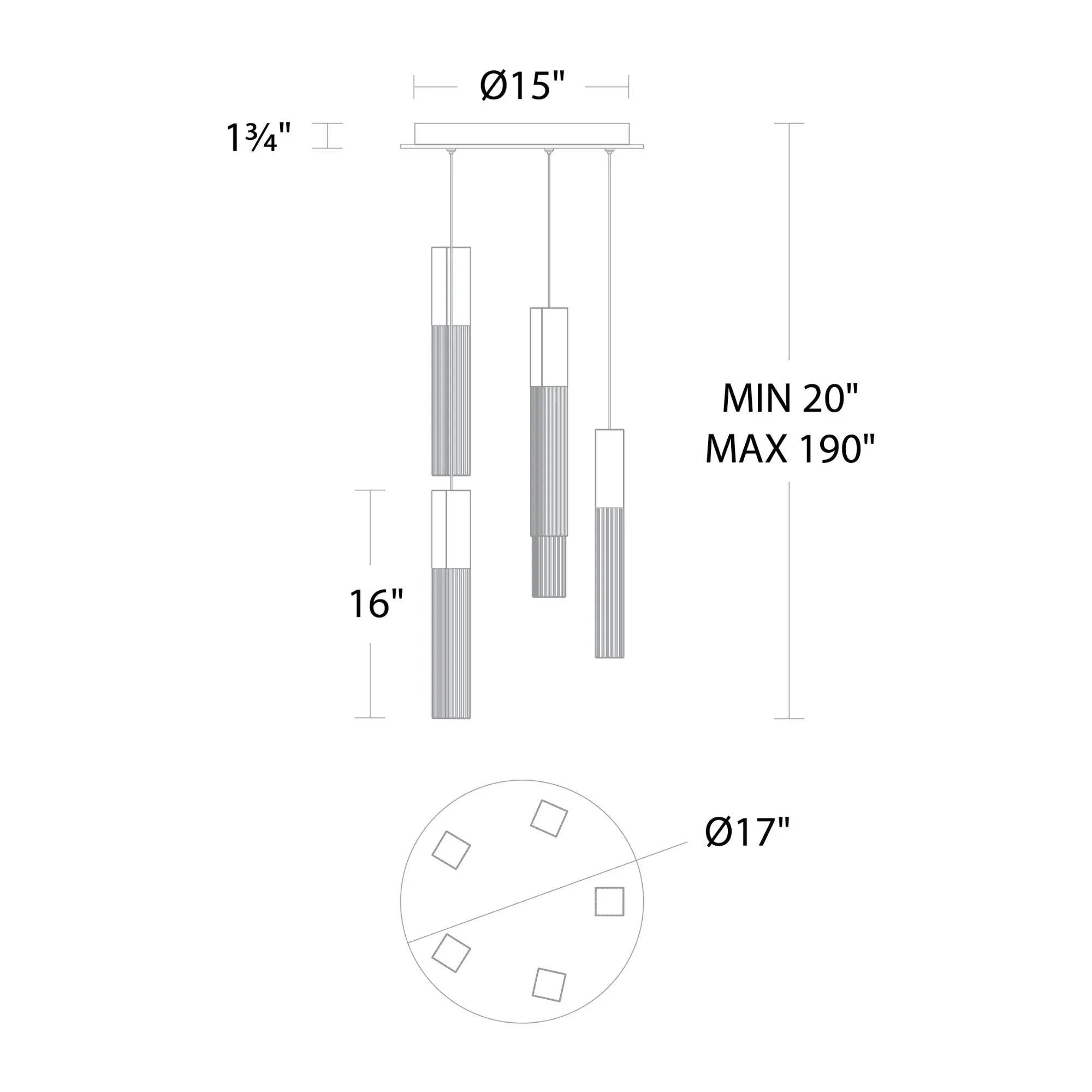 Cinema 12" 3-Light LED Pendant, Aged Brass Finish