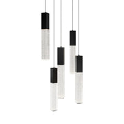 Cinema 17" 5 Lights LED Pendant Light, Selectable CCT, Black Finish