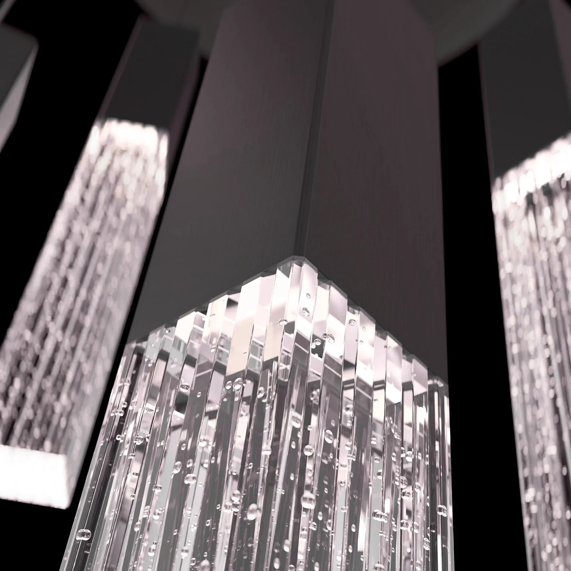 Cinema 17" 5 Lights LED Pendant Light, Selectable CCT, Black Finish