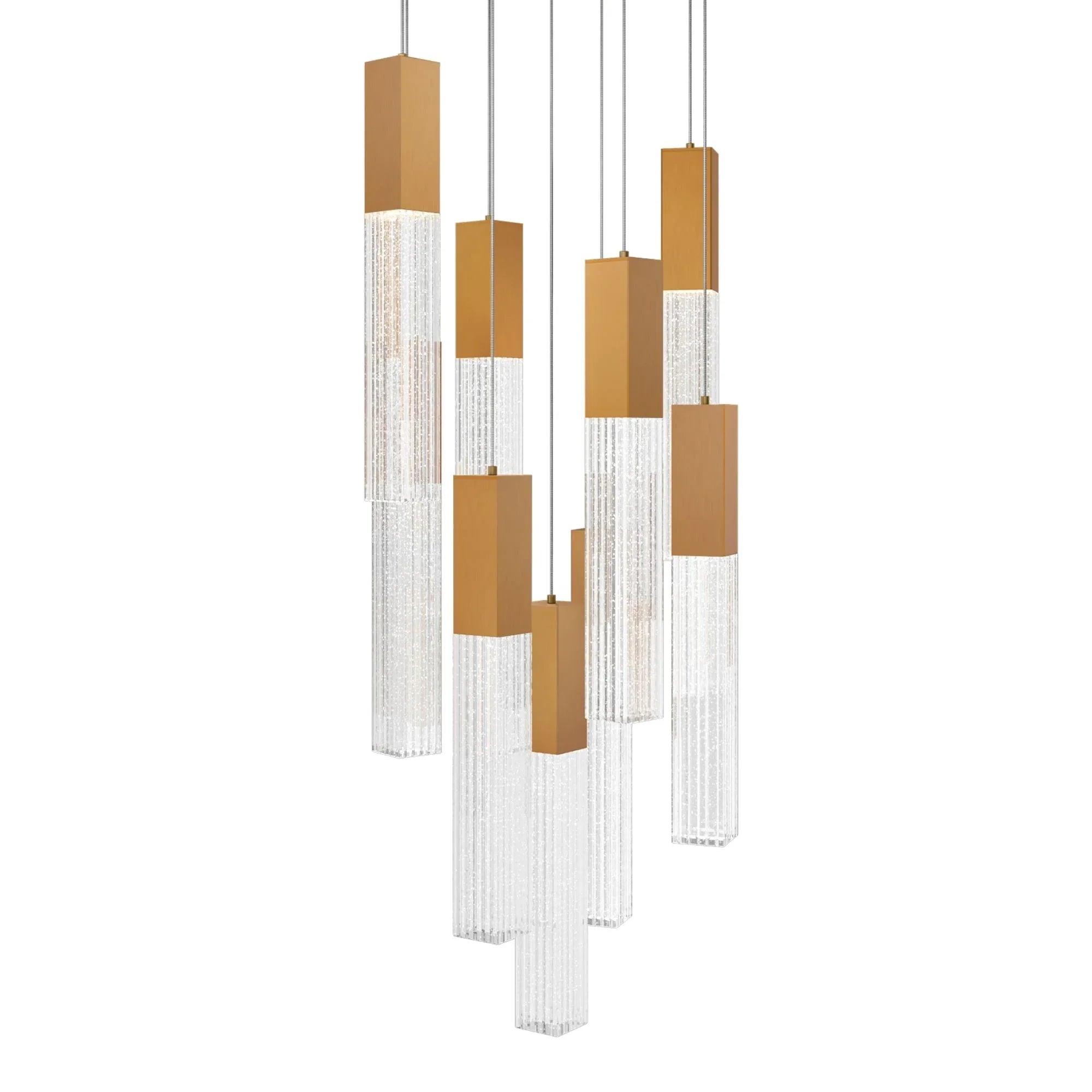 Modern Forms - Cinema 17" 9 Lights LED Pendant Light, Selectable CCT, Aged Brass Finish | Bees Lighting