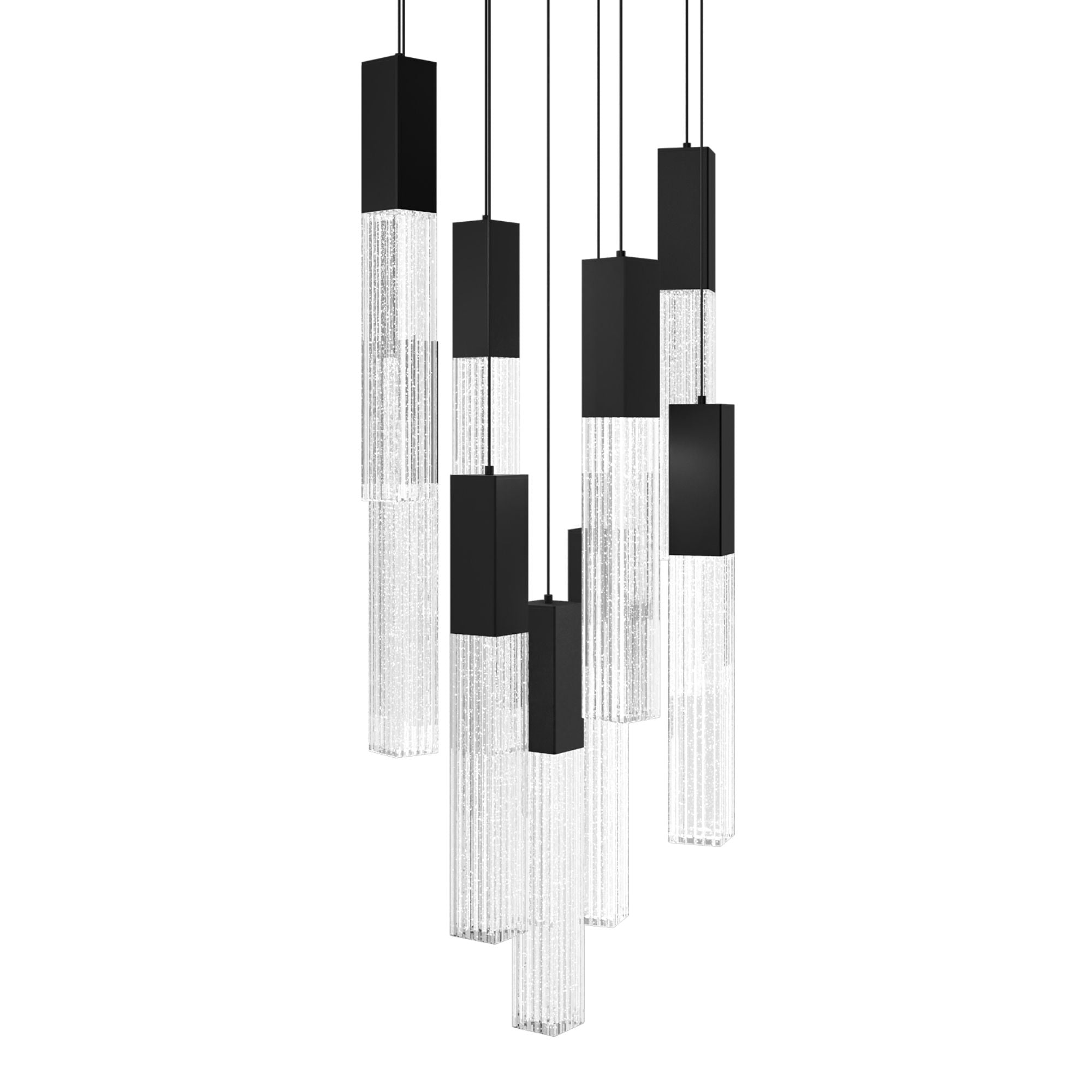 Cinema 17" 9 Lights LED Pendant Light, Selectable CCT, Black Finish