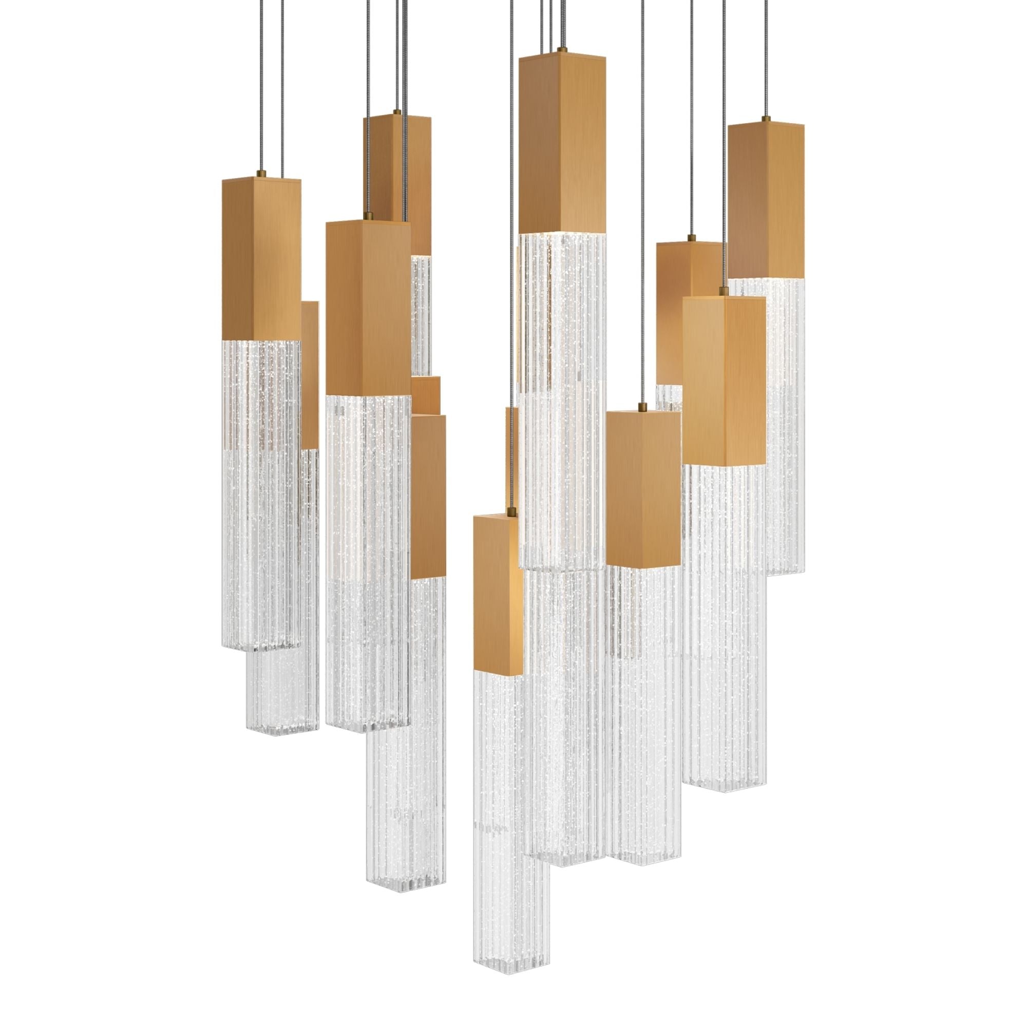 Cinema 23" 15 Lights LED Pendant Light, Selectable CCT, Aged Brass Finish