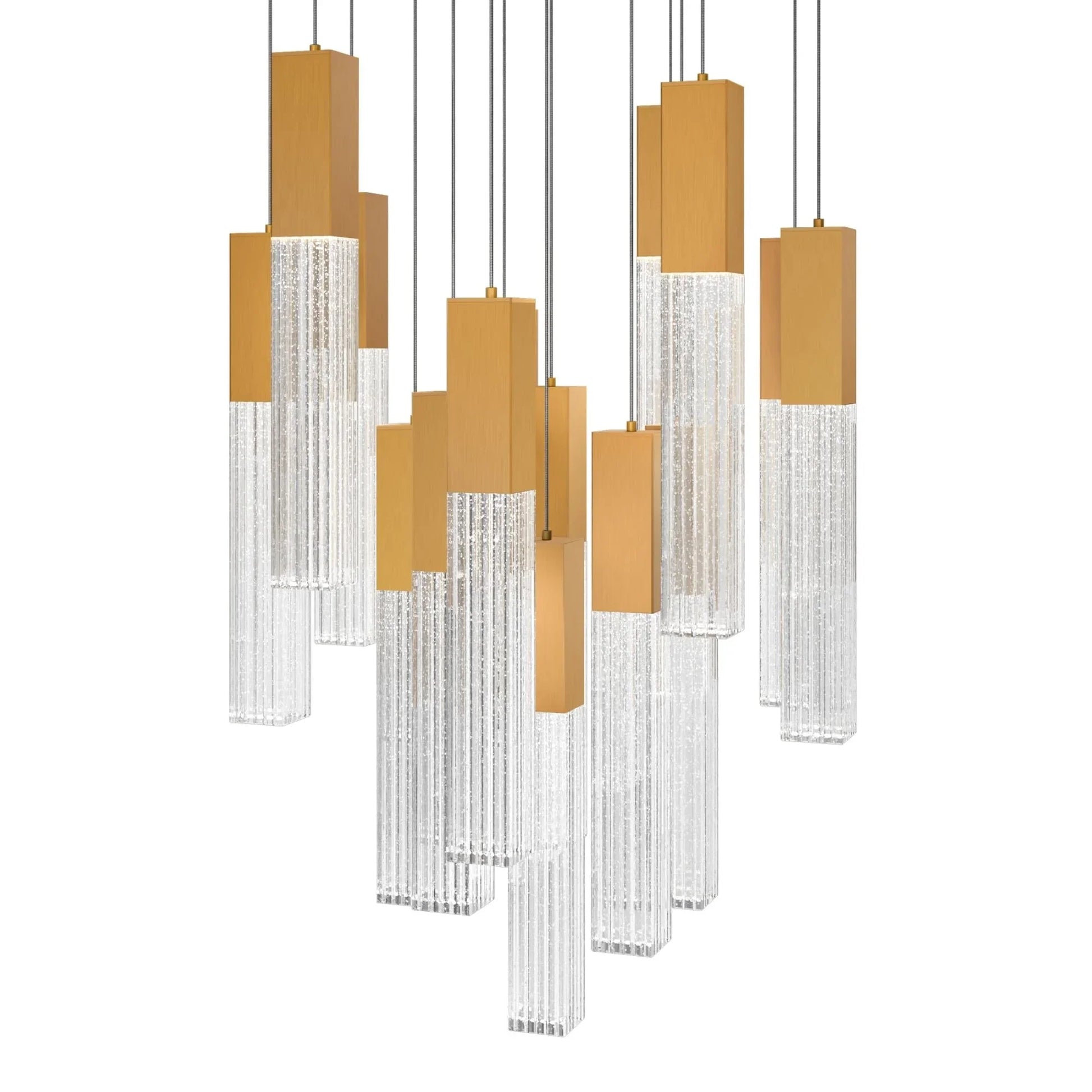 Modern Forms - Cinema 23" 15 Lights LED Pendant Light, Selectable CCT, Aged Brass Finish | Bees Lighting