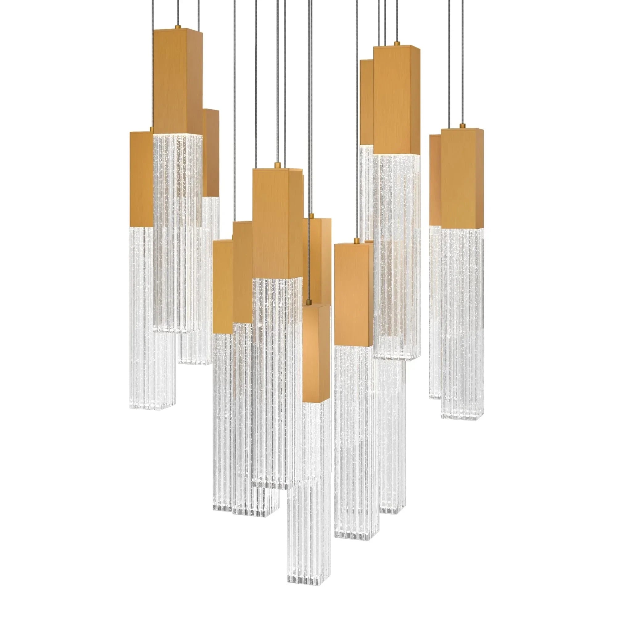 Modern Forms - Cinema 23" 15 Lights LED Pendant Light, Selectable CCT, Aged Brass Finish | Bees Lighting