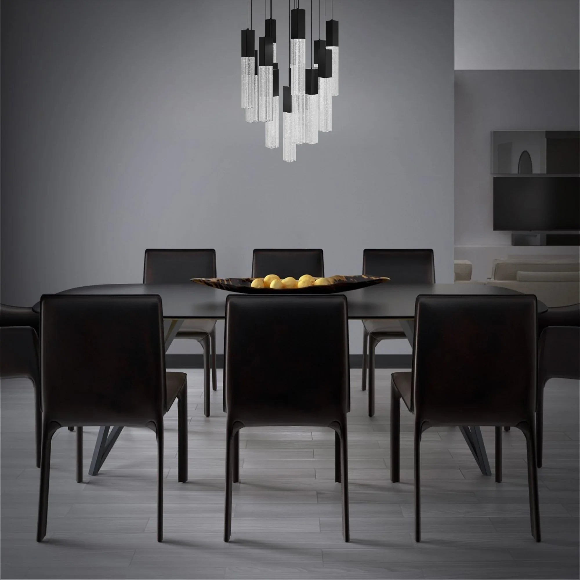Modern Forms - Cinema 23" 15 Lights LED Pendant Light, Selectable CCT, Black Finish | Bees Lighting