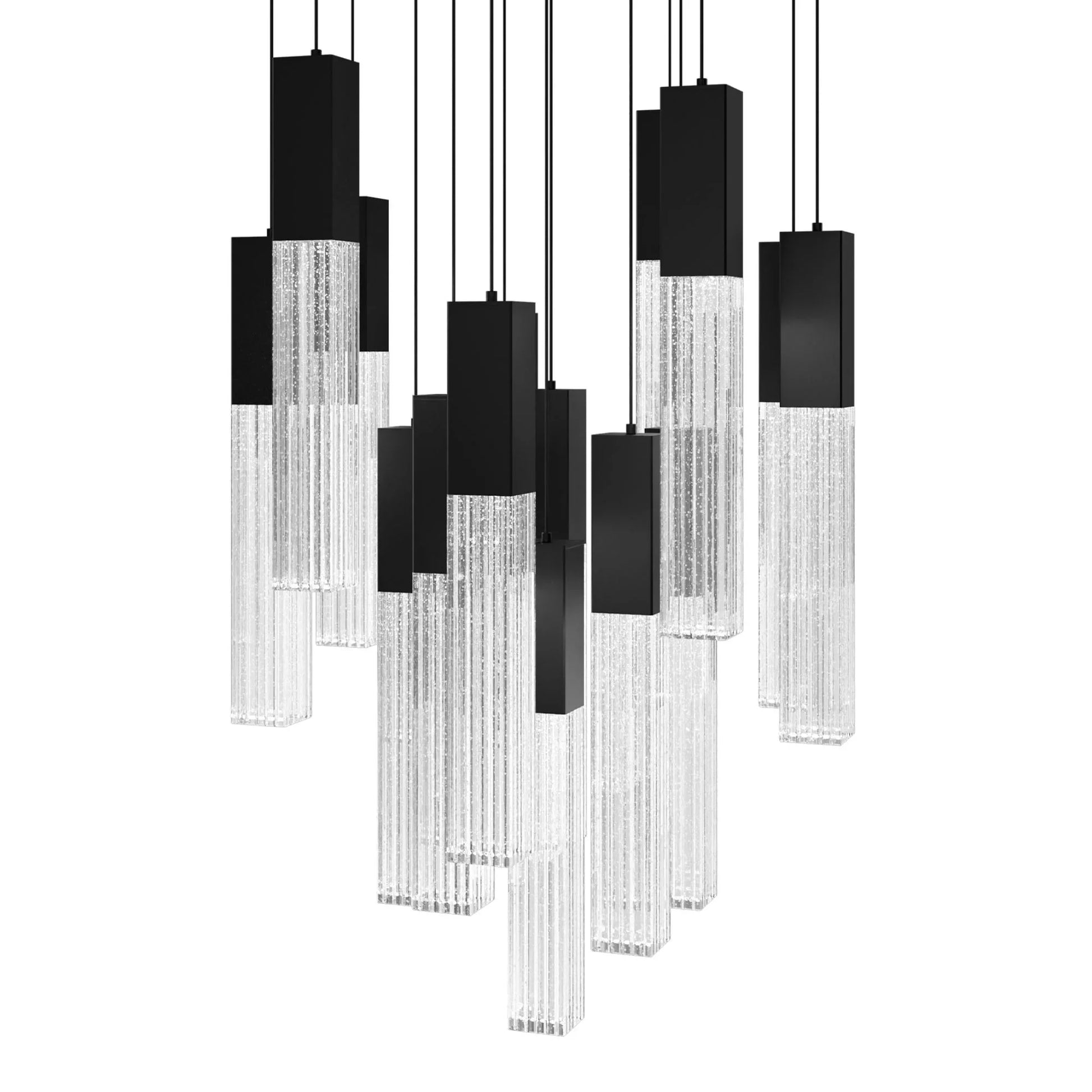 Modern Forms - Cinema 23" 15 Lights LED Pendant Light, Selectable CCT, Black Finish | Bees Lighting