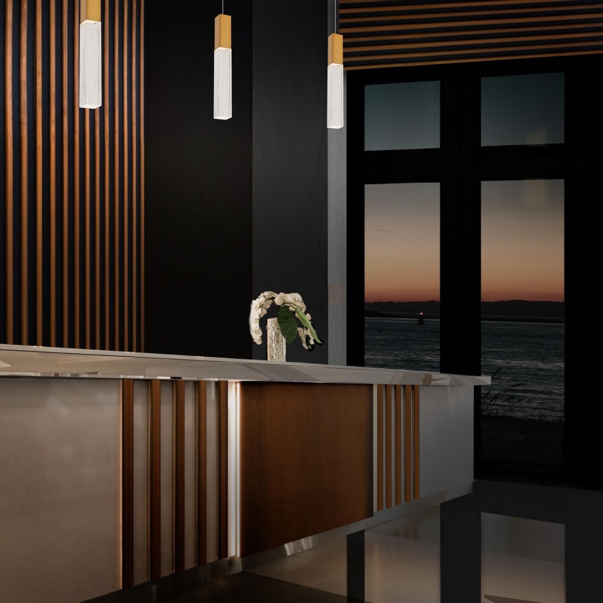 Cinema 16" LED Mini Pendant, Aged Brass Finish