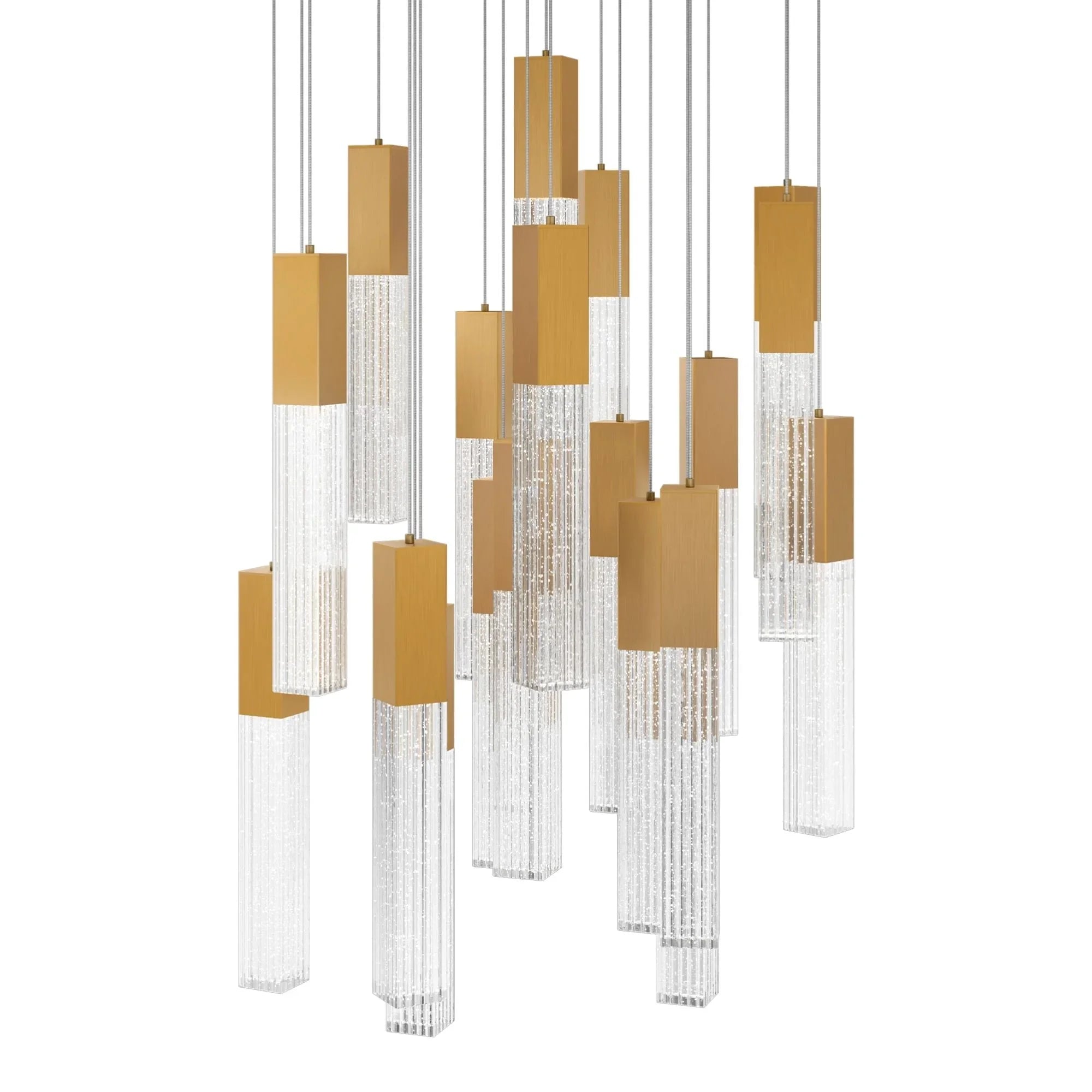 Modern Forms - Cinema 26" 21 Lights LED Pendant Light, Selectable CCT, Aged Brass Finish | Bees Lighting