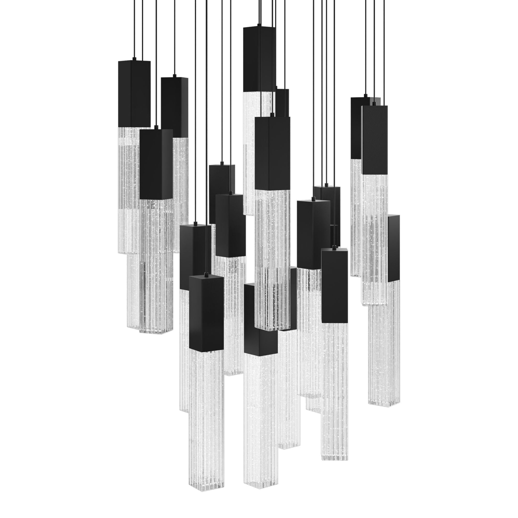 Cinema 26" 21 Lights LED Pendant Light, Selectable CCT, Black Finish