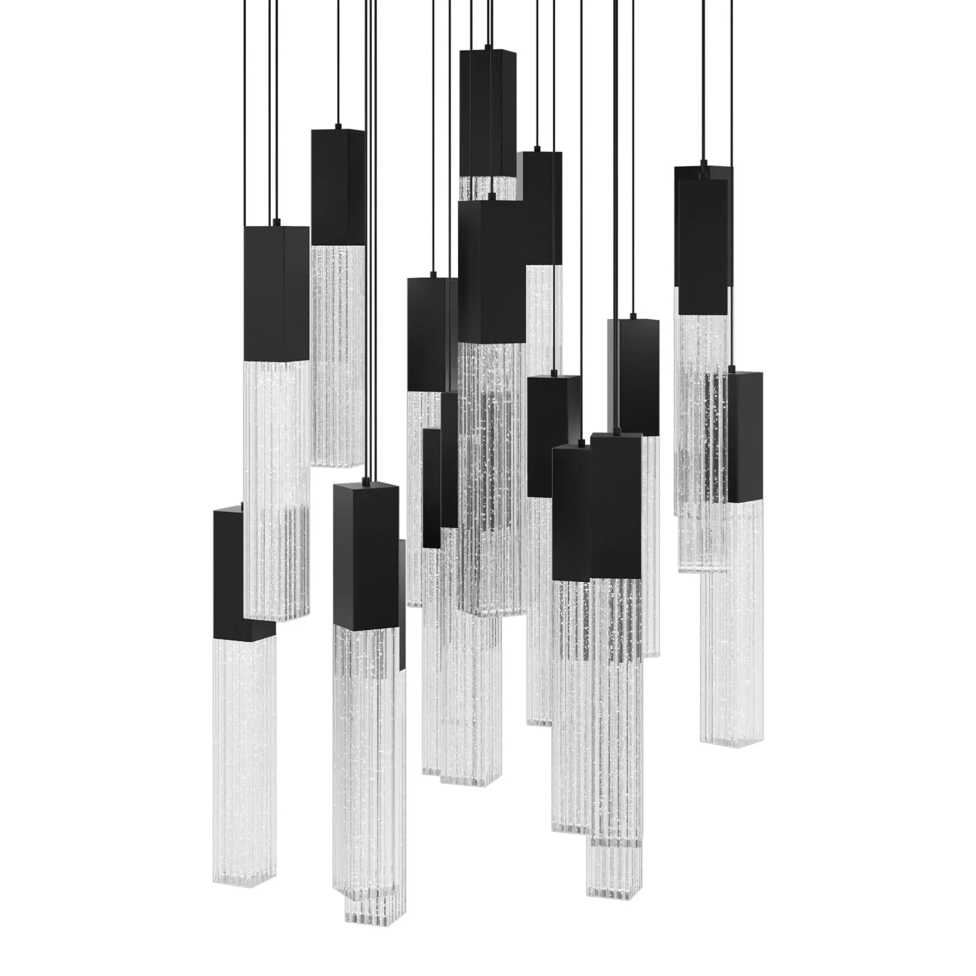 Modern Forms - Cinema 26" 21 Lights LED Pendant Light, Selectable CCT, Black Finish | Bees Lighting