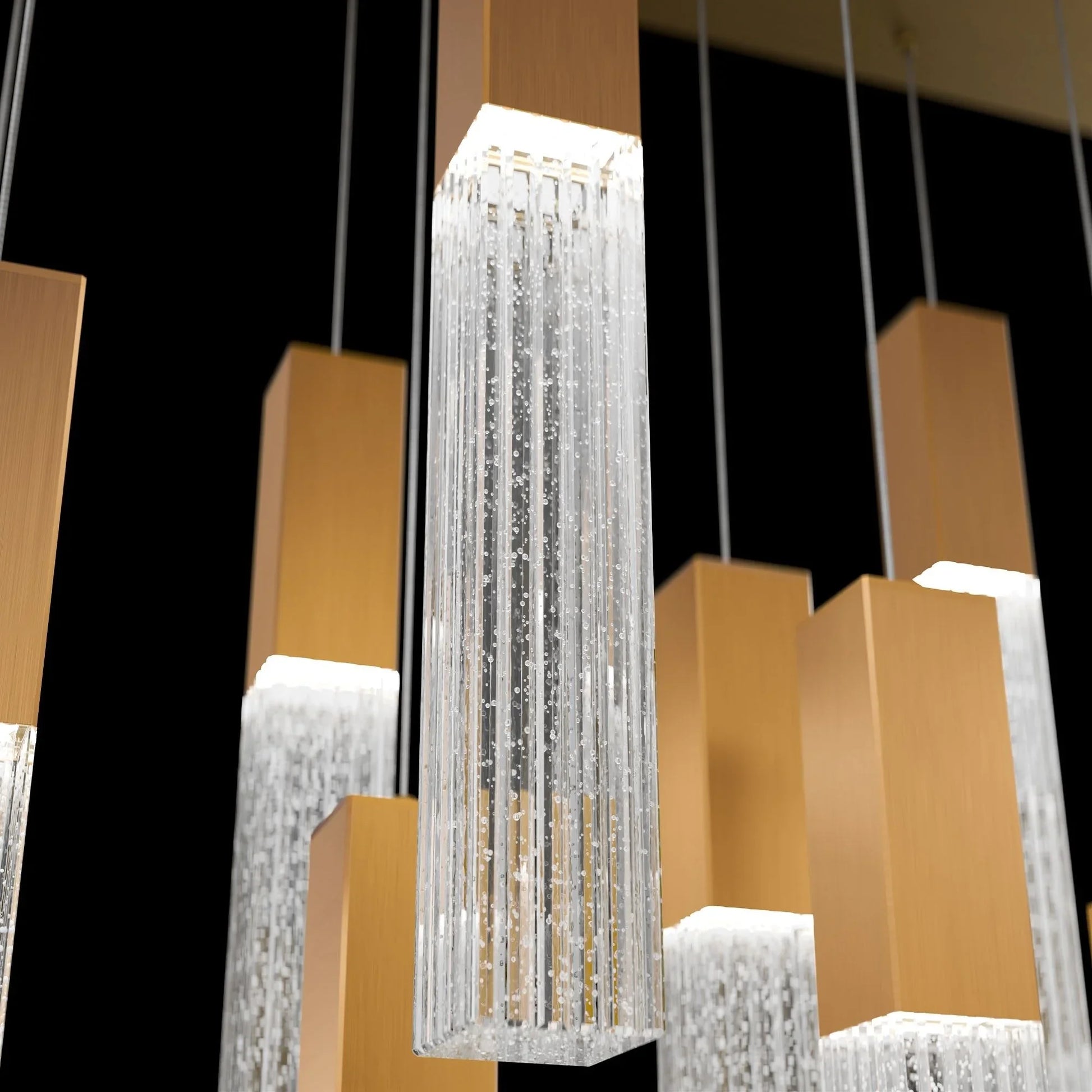 Modern Forms - Cinema 54" 23 Lights LED Pendant Light, Selectable CCT, Aged Brass Finish | Bees Lighting