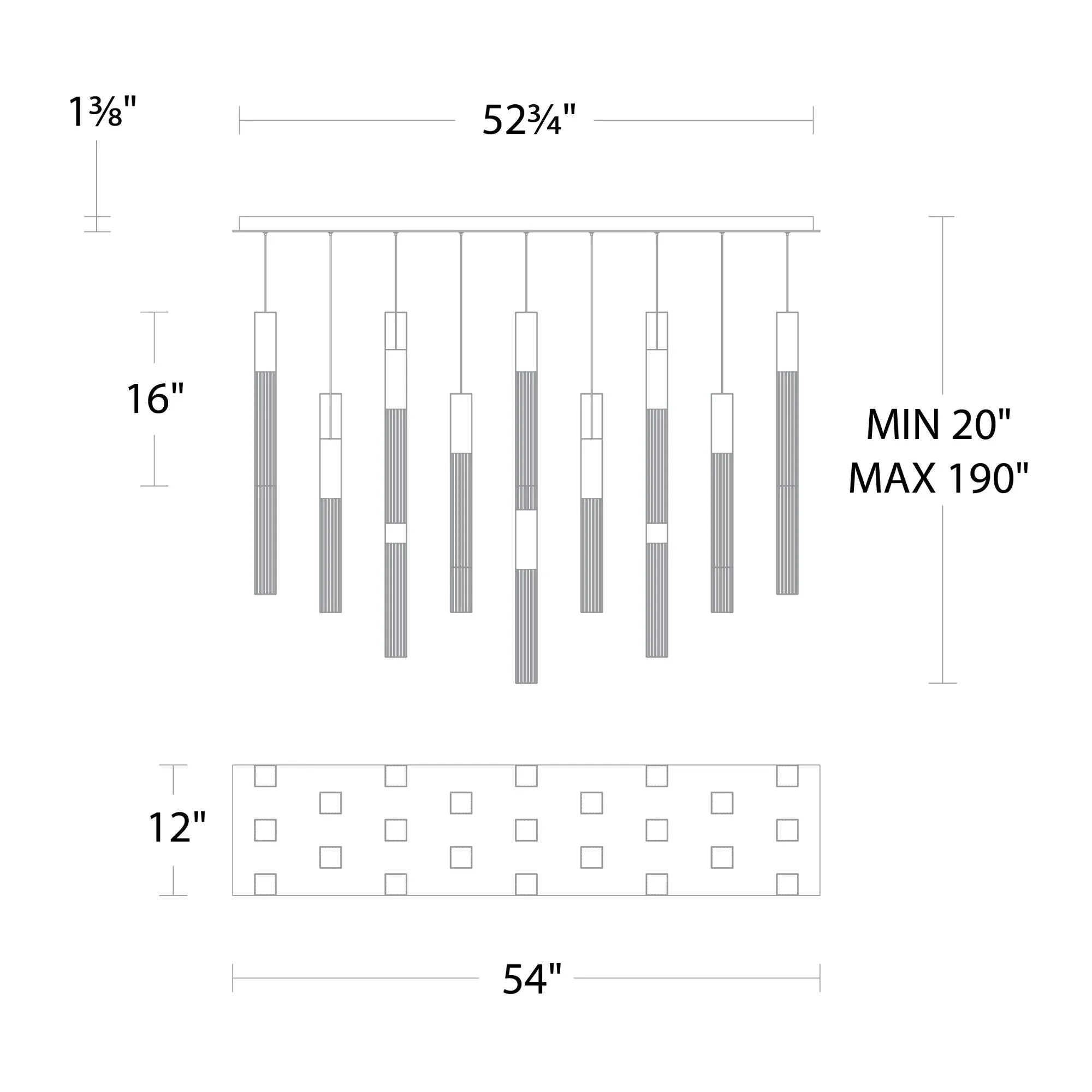 Modern Forms - Cinema 54" 23 Lights LED Pendant Light, Selectable CCT, Black Finish | Bees Lighting