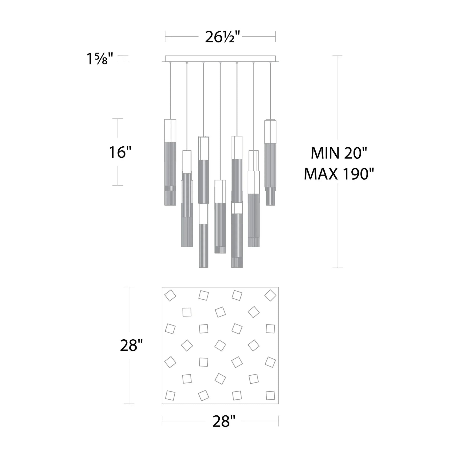 Modern Forms - Cinema 28" 25 Lights LED Pendant Light, Selectable CCT, Aged Brass Finish | Bees Lighting