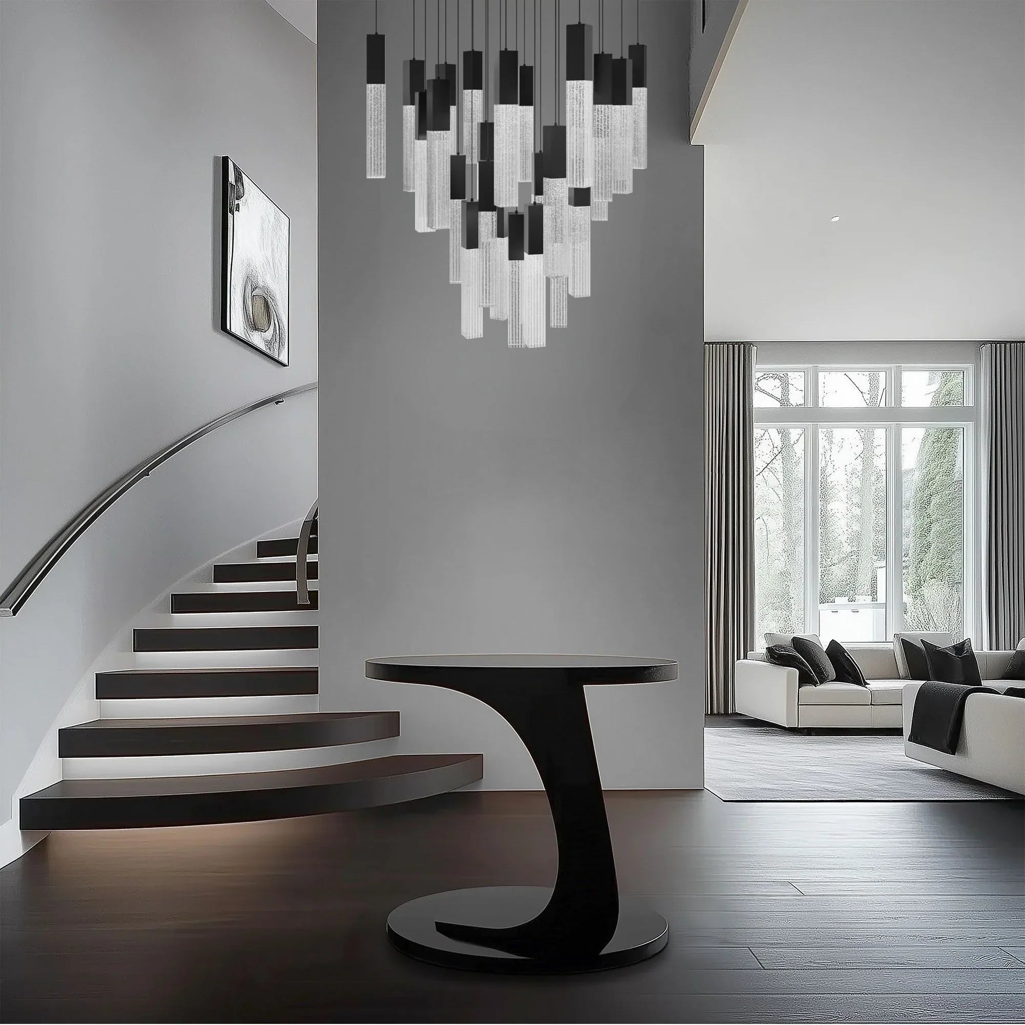 Modern Forms - Cinema 28" 25 Lights LED Pendant Light, Selectable CCT, Black Finish | Bees Lighting