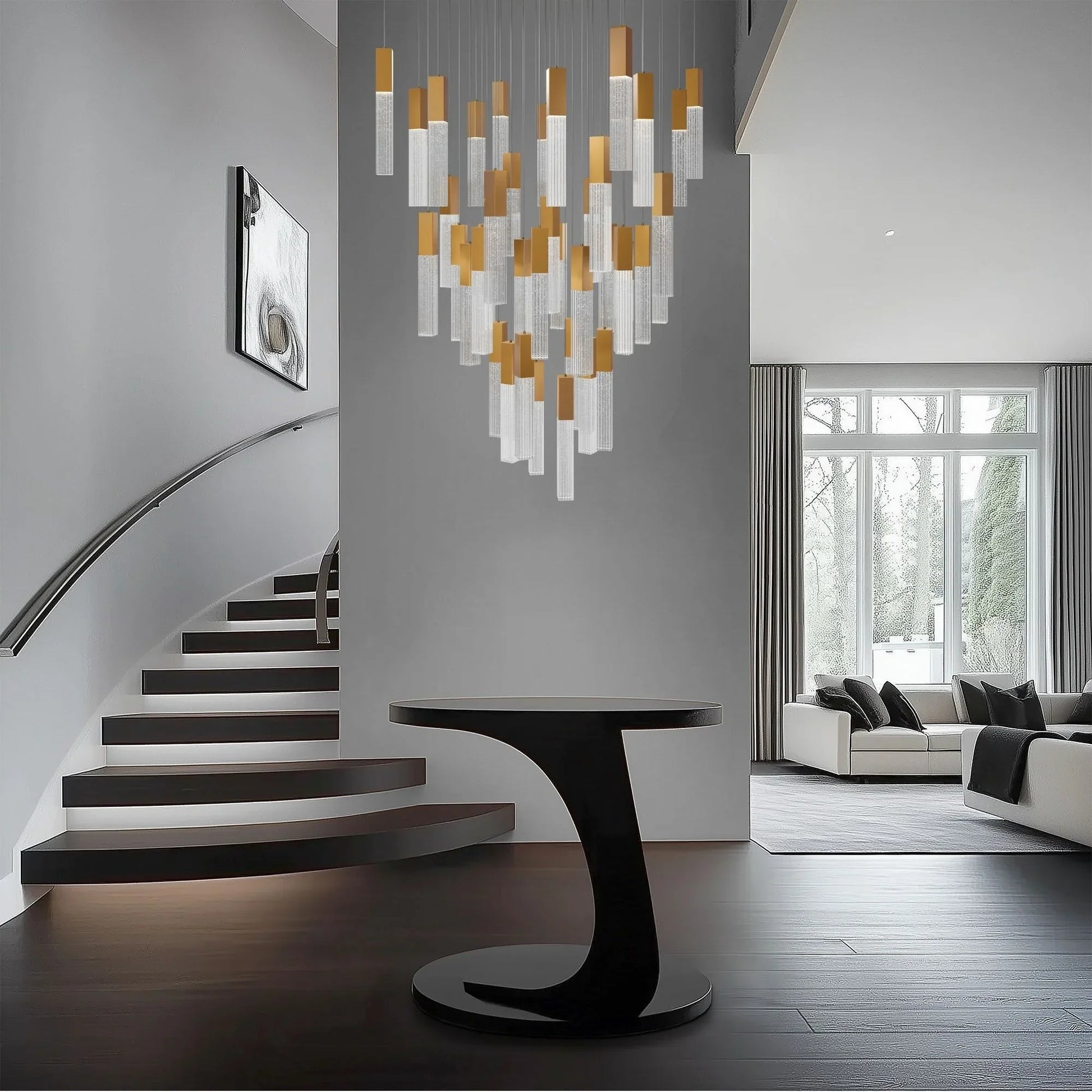 Modern Forms - Cinema 36" 41 Lights LED Pendant Light, Selectable CCT, Aged Brass Finish | Bees Lighting