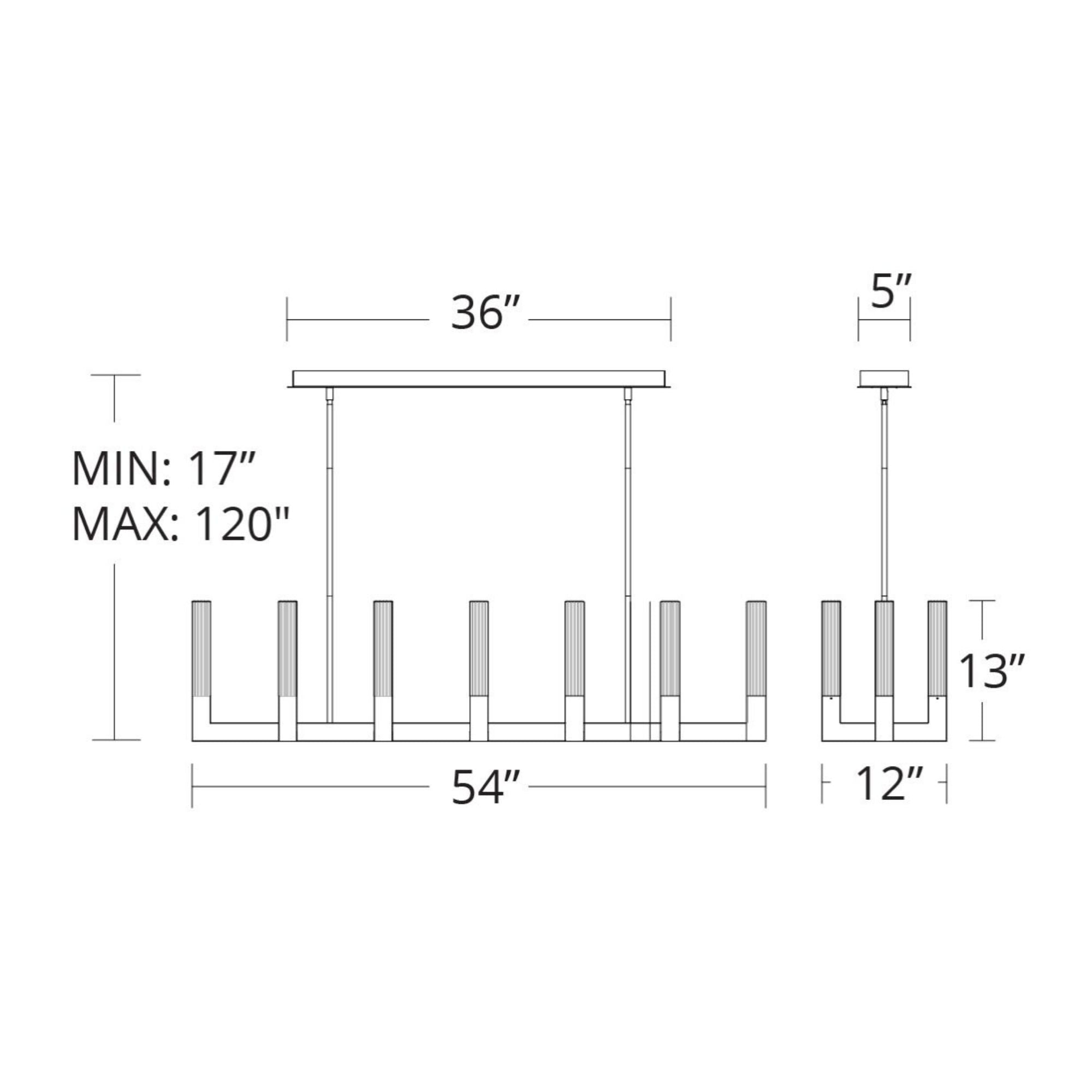 Cinema 54" LED Linear Pendant, Black Finish