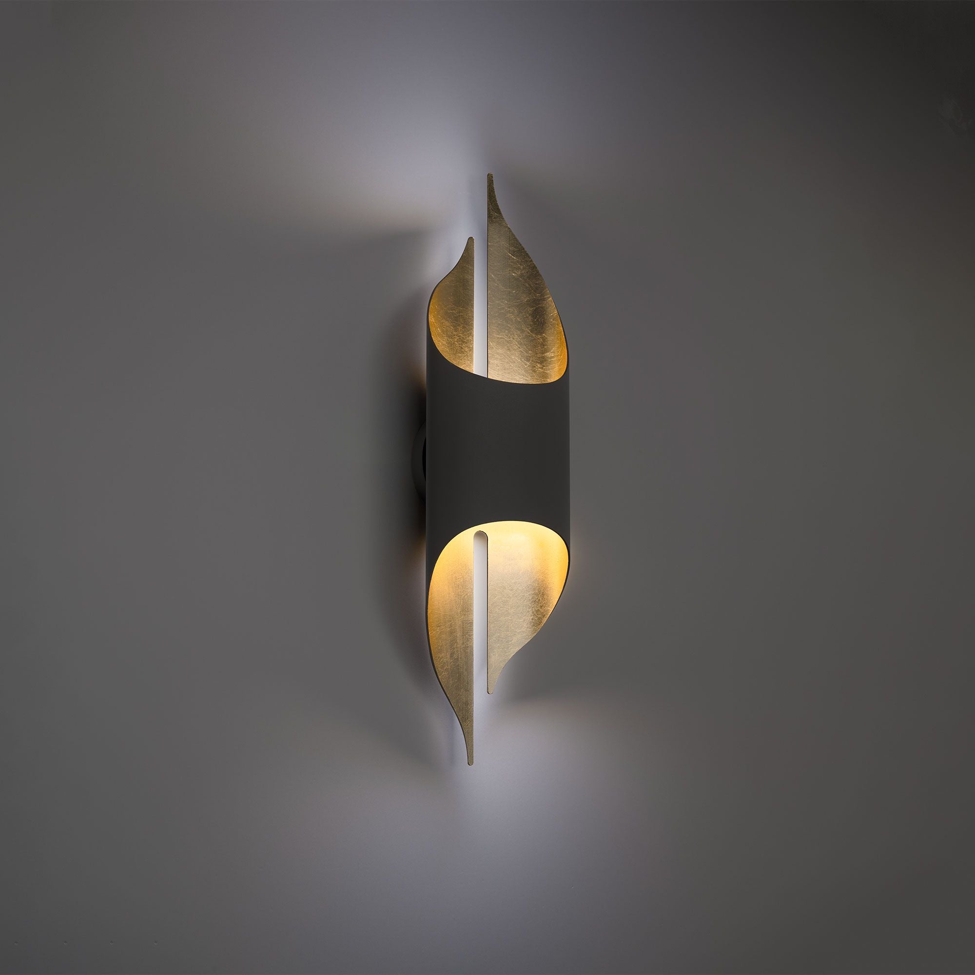 Clasp 23" LED Wall Sconce, Bronze & Gold Leaf Finish