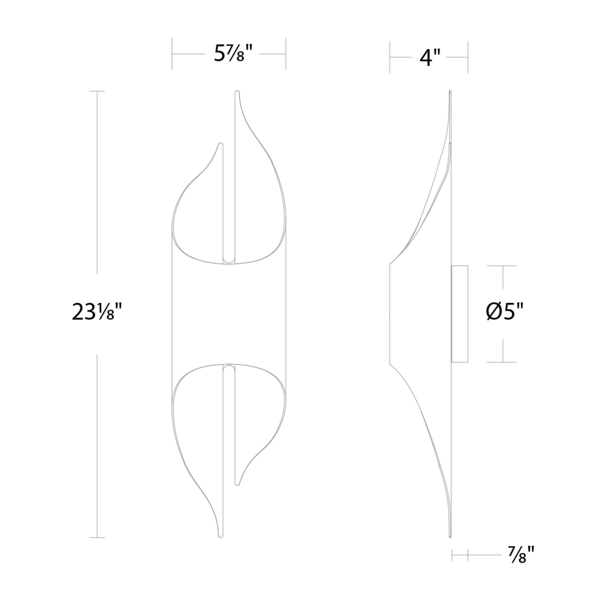 Clasp 23" LED Wall Sconce, Bronze & Gold Leaf Finish