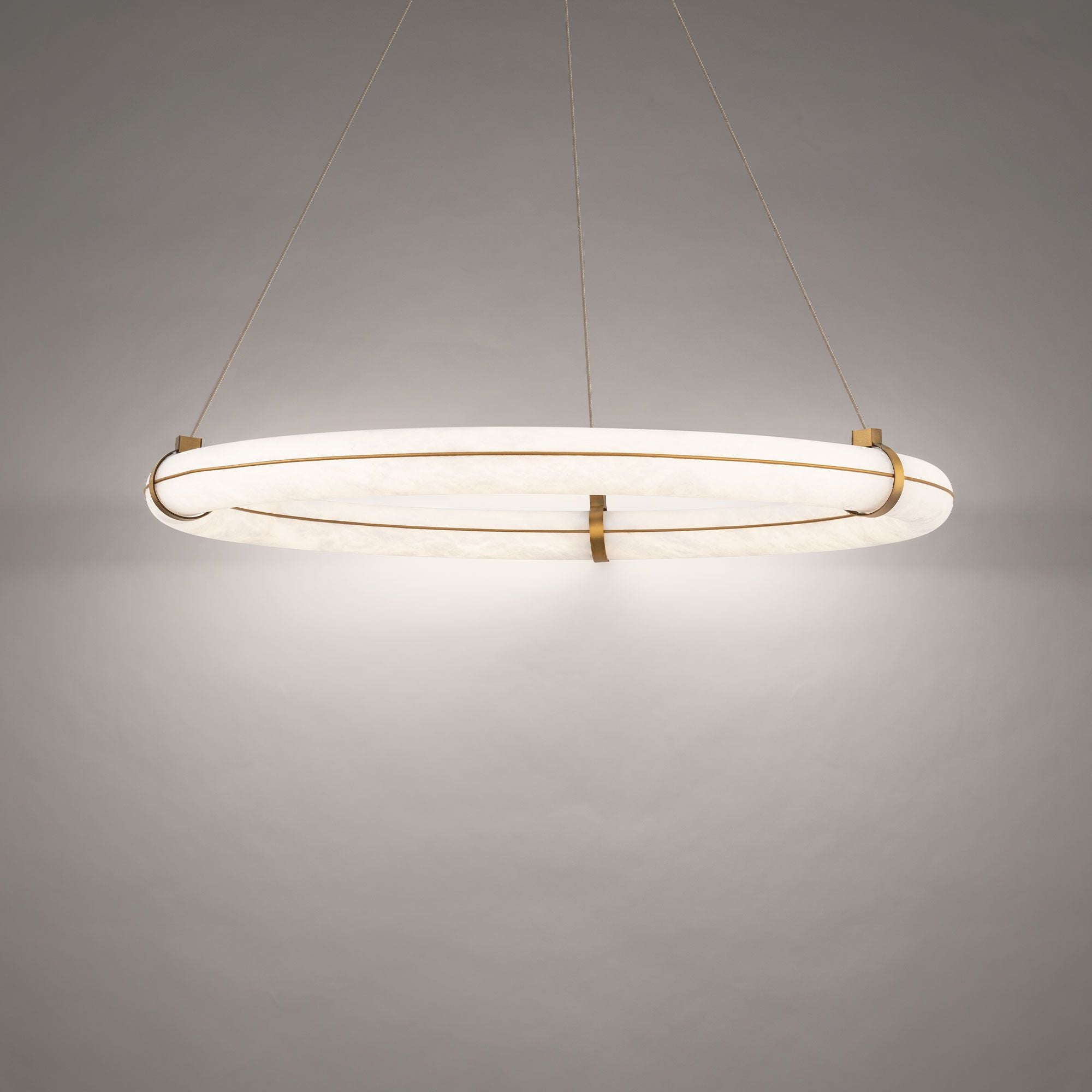 Clique 31" LED Pendant Chandelier, Aged Brass Finish